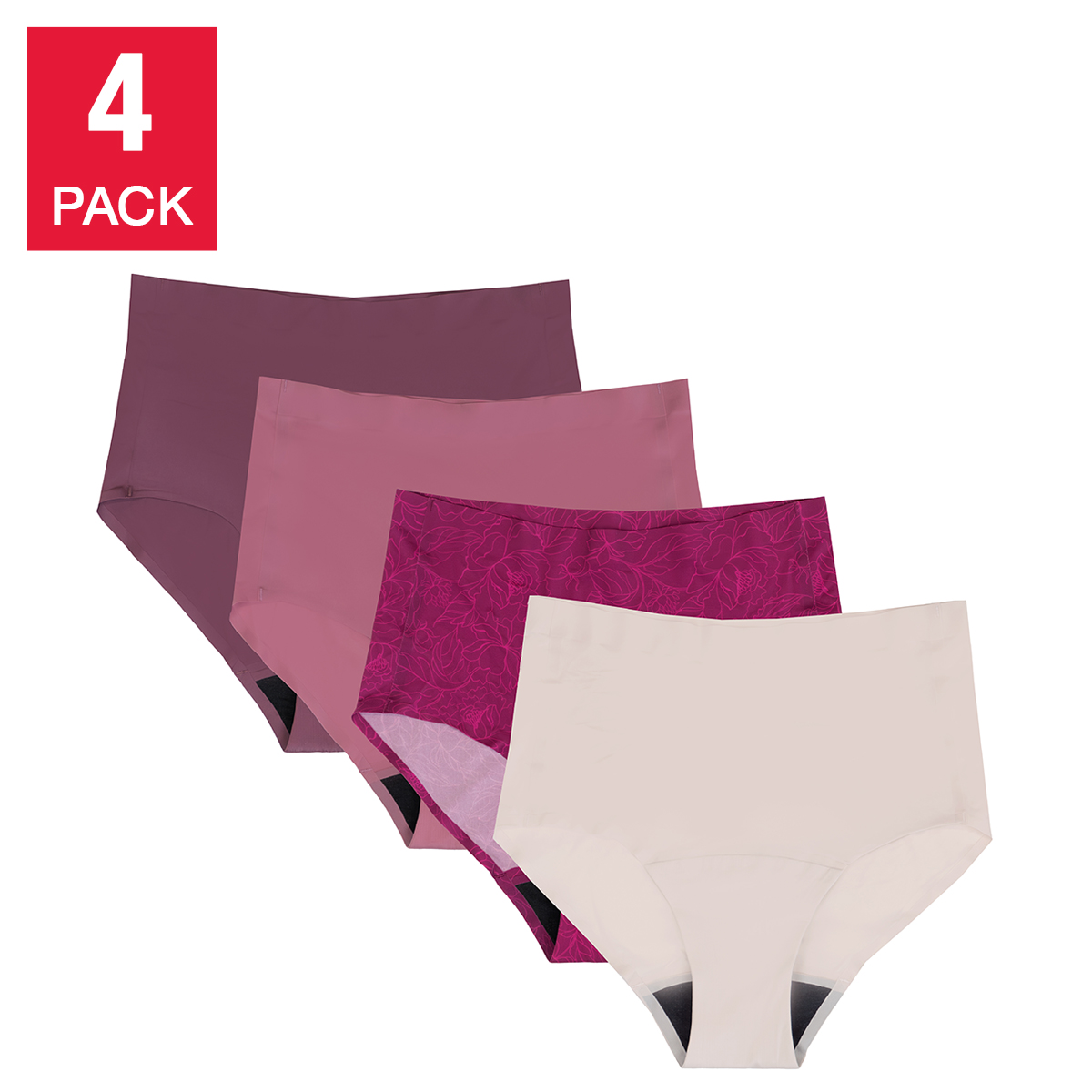 the natural Women’s Leak Proof High Rise Briefs, 4-pack