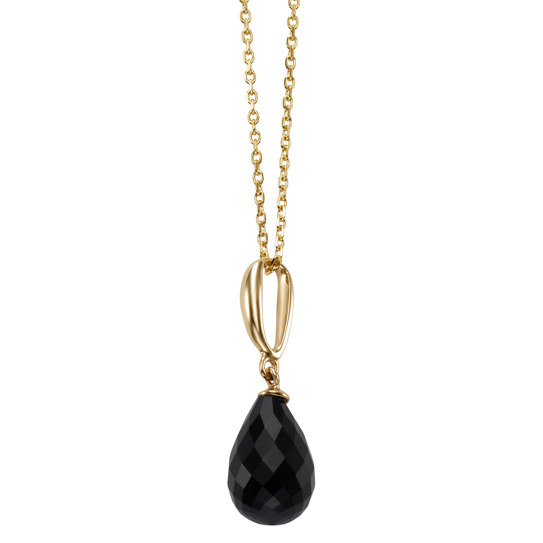 Teardrop Black Onyx Pendant in Yellow Gold | Costco