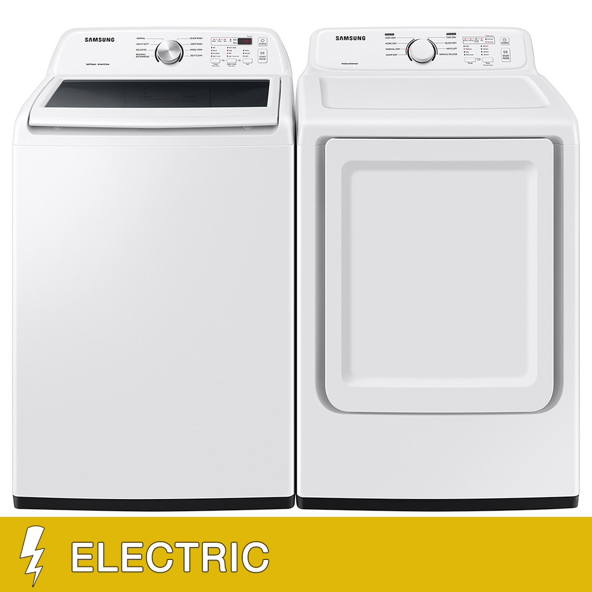 Samsung 4.4 cu. ft. Top Load Washer with ActiveWave Agitator and 7.2 cu. ft. Capacity ELECTRIC Dryer with Sensor Dry