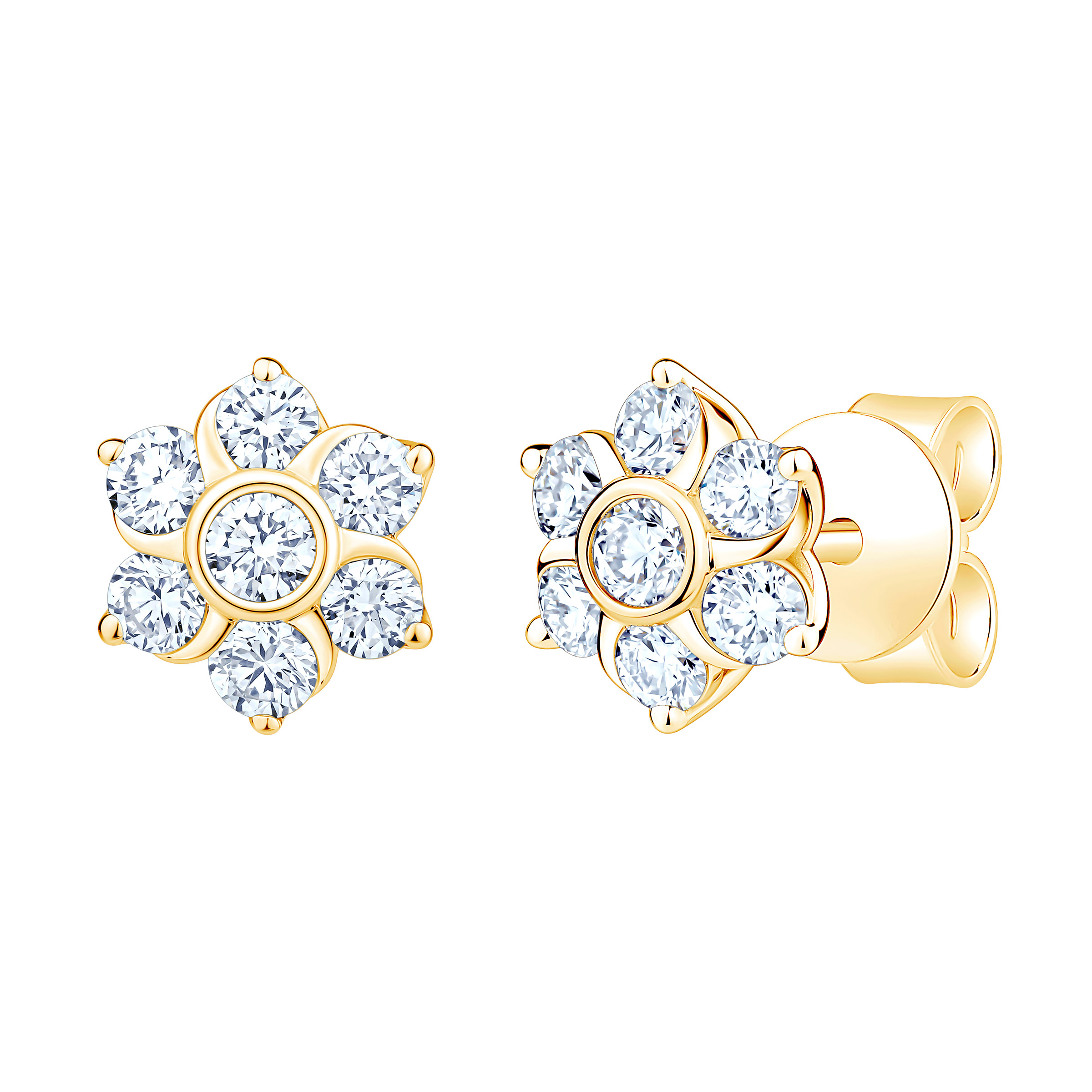 Round Brilliant Diamond Floral Earrings (0.65 ctw)