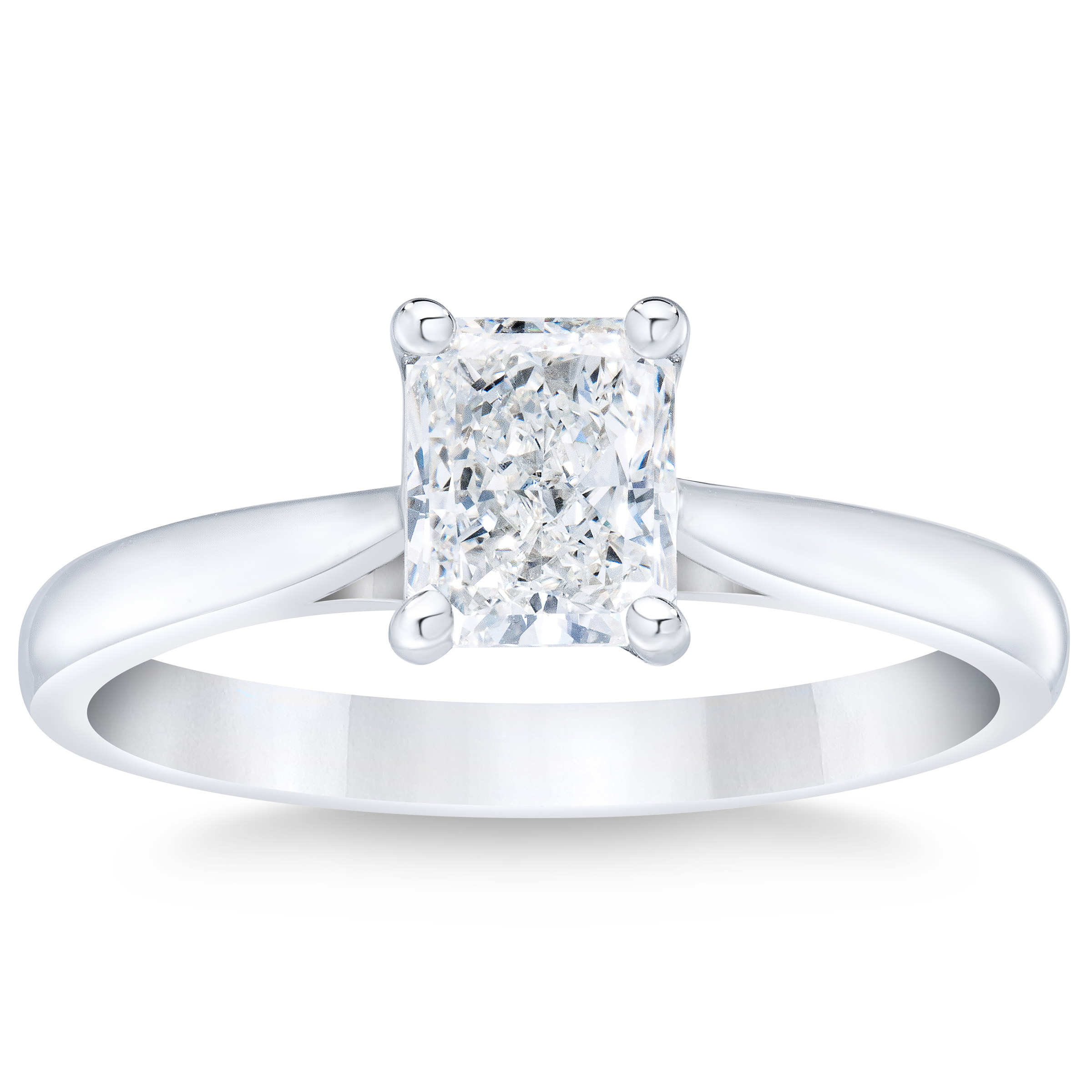 Radiant Cut 1.00 ctw VS2 Clarity  I Color Diamond Platinum Solitaire Ring