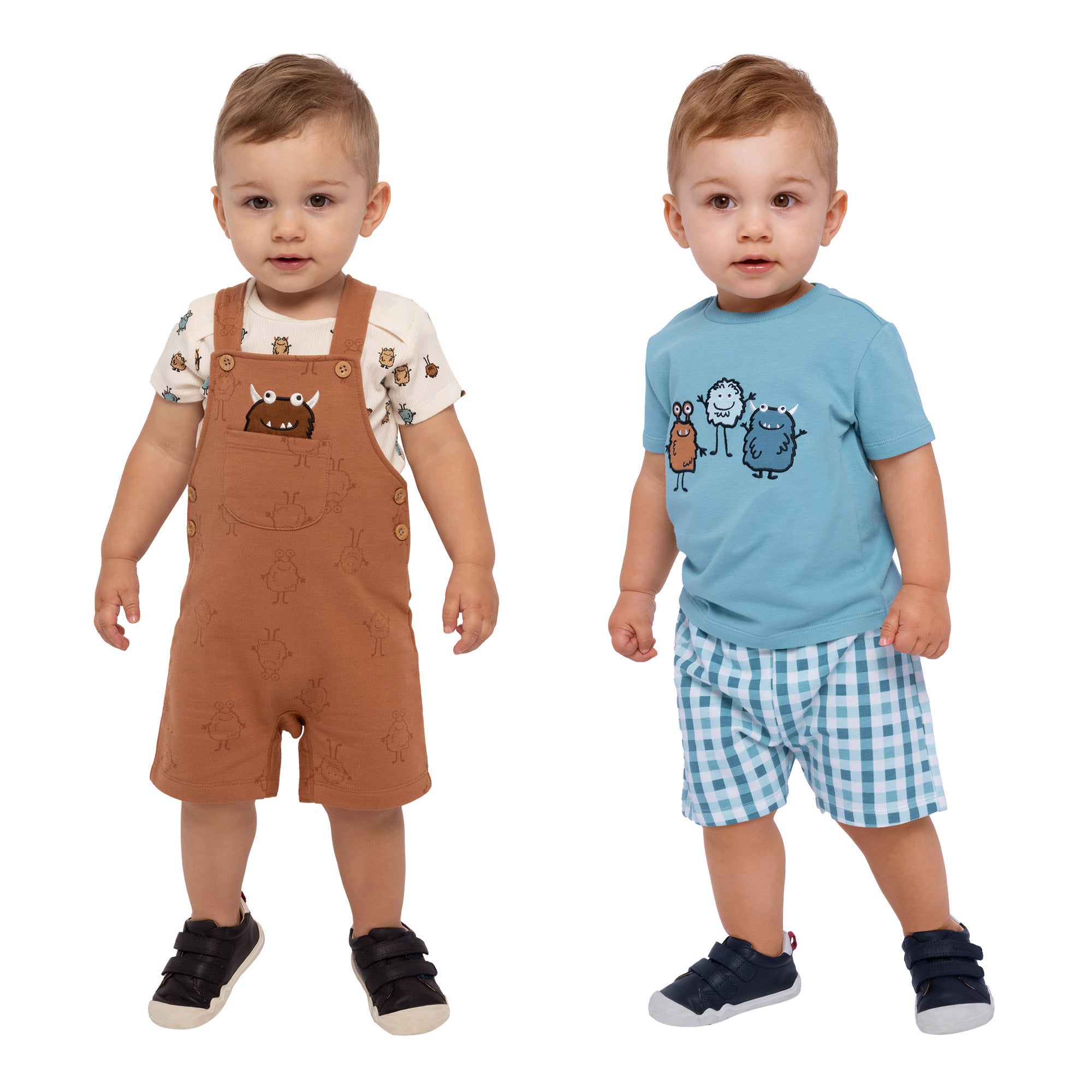 Pekkle Baby 4-piece Overall & Short Set