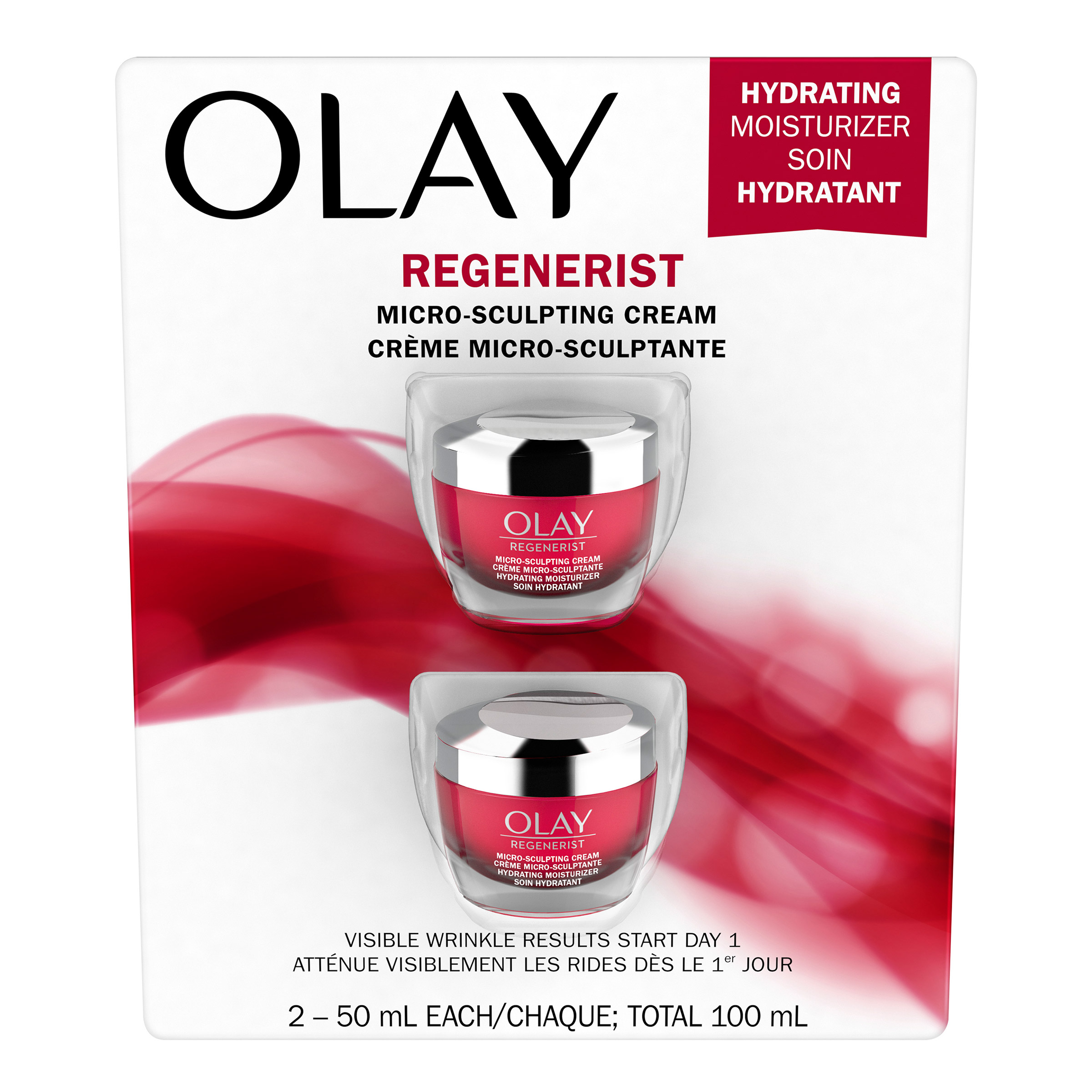 Olay Regenerist Micro-Sculpting Cream, Face Moisturizer, 2 x 50 mL 