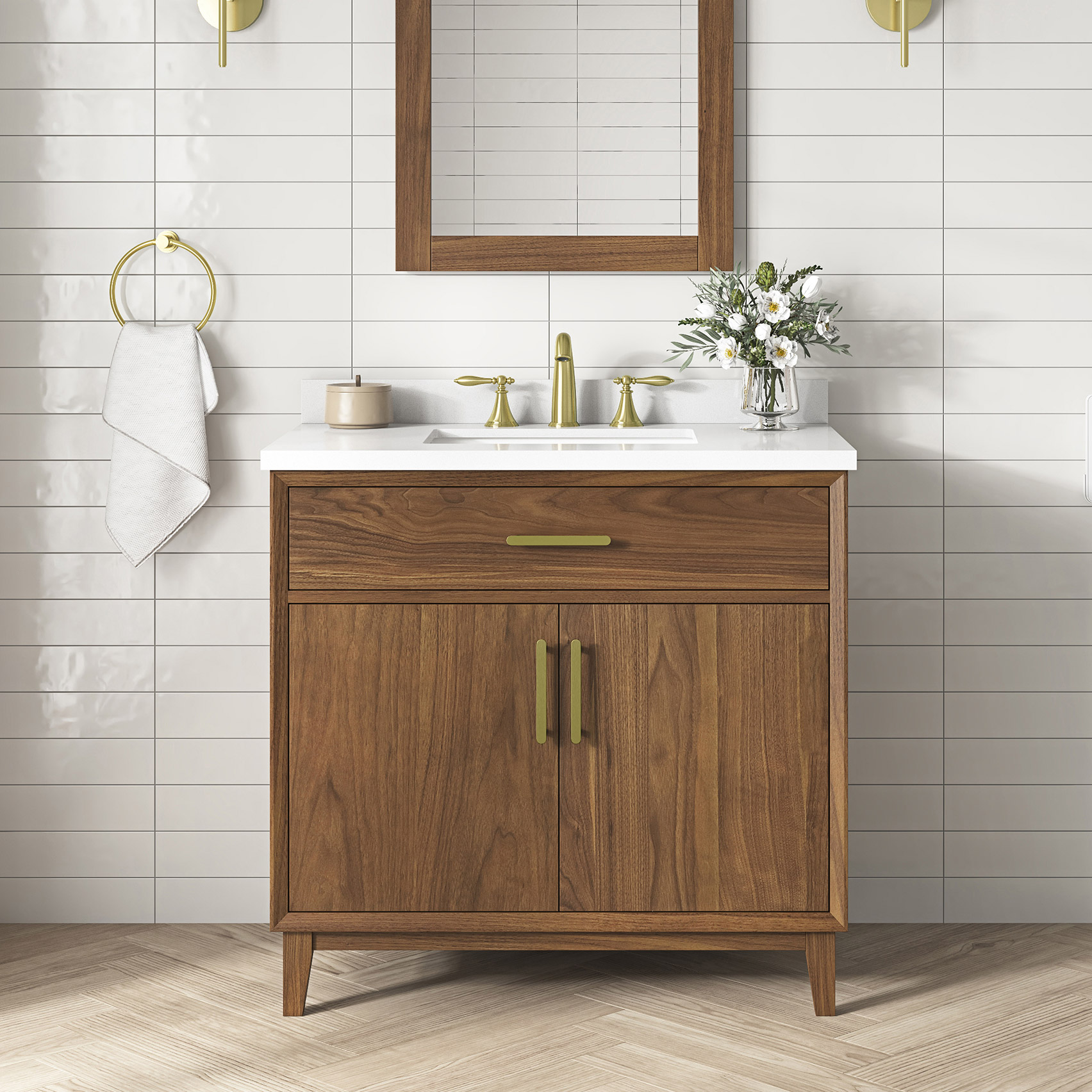 OVE Decors Jonah 36 in. Vanity with White Quartz Top