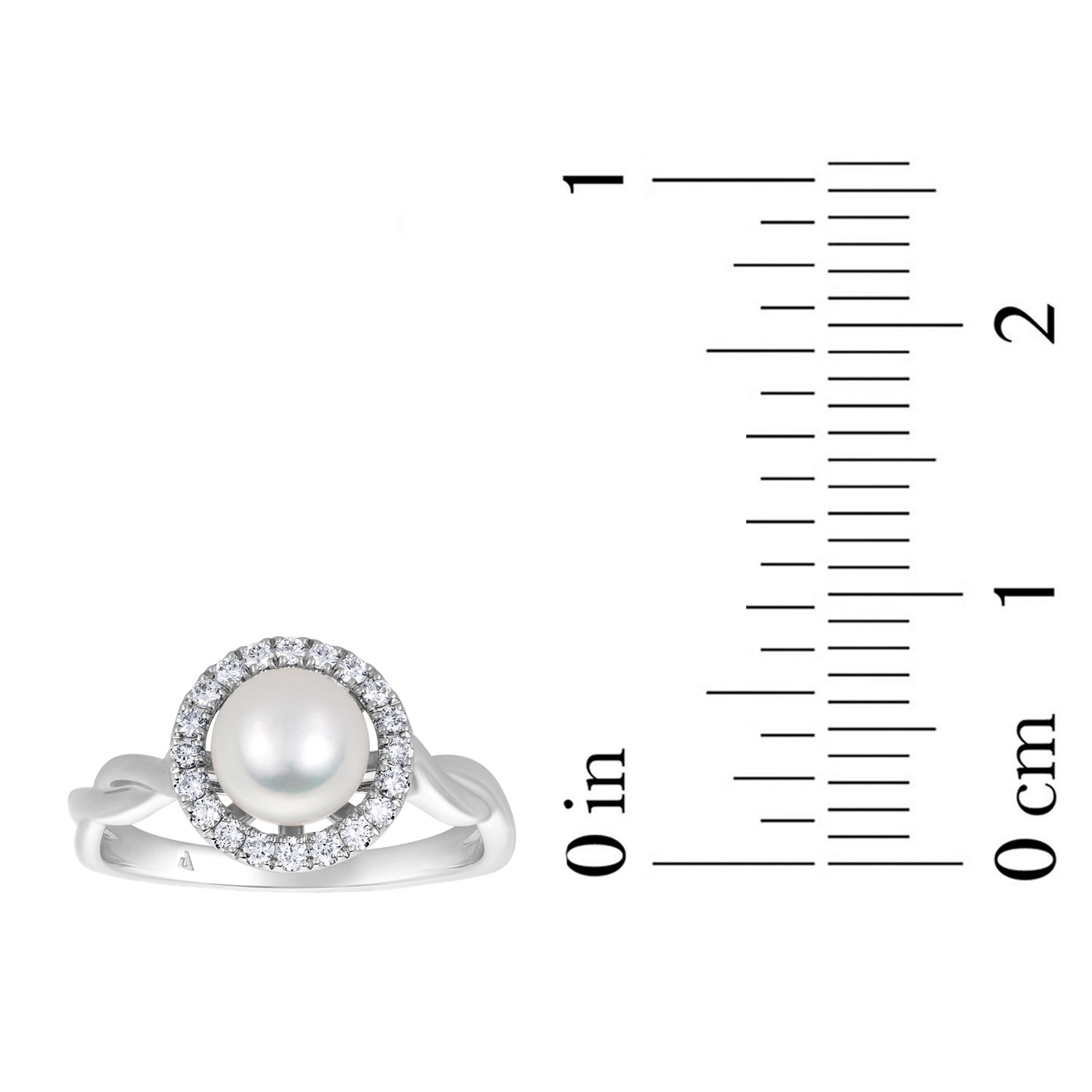 7 – 7.5 mm Cultured Akoya Pearl and Diamond Ring (0.19 ctw) | Costco