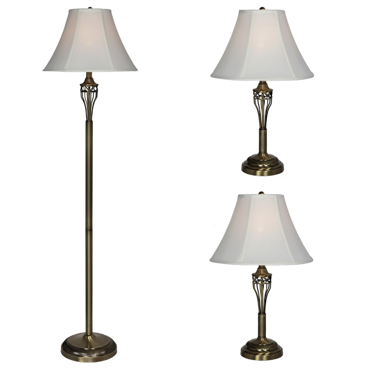 Lamp with Antique Brass Finish 3-pack