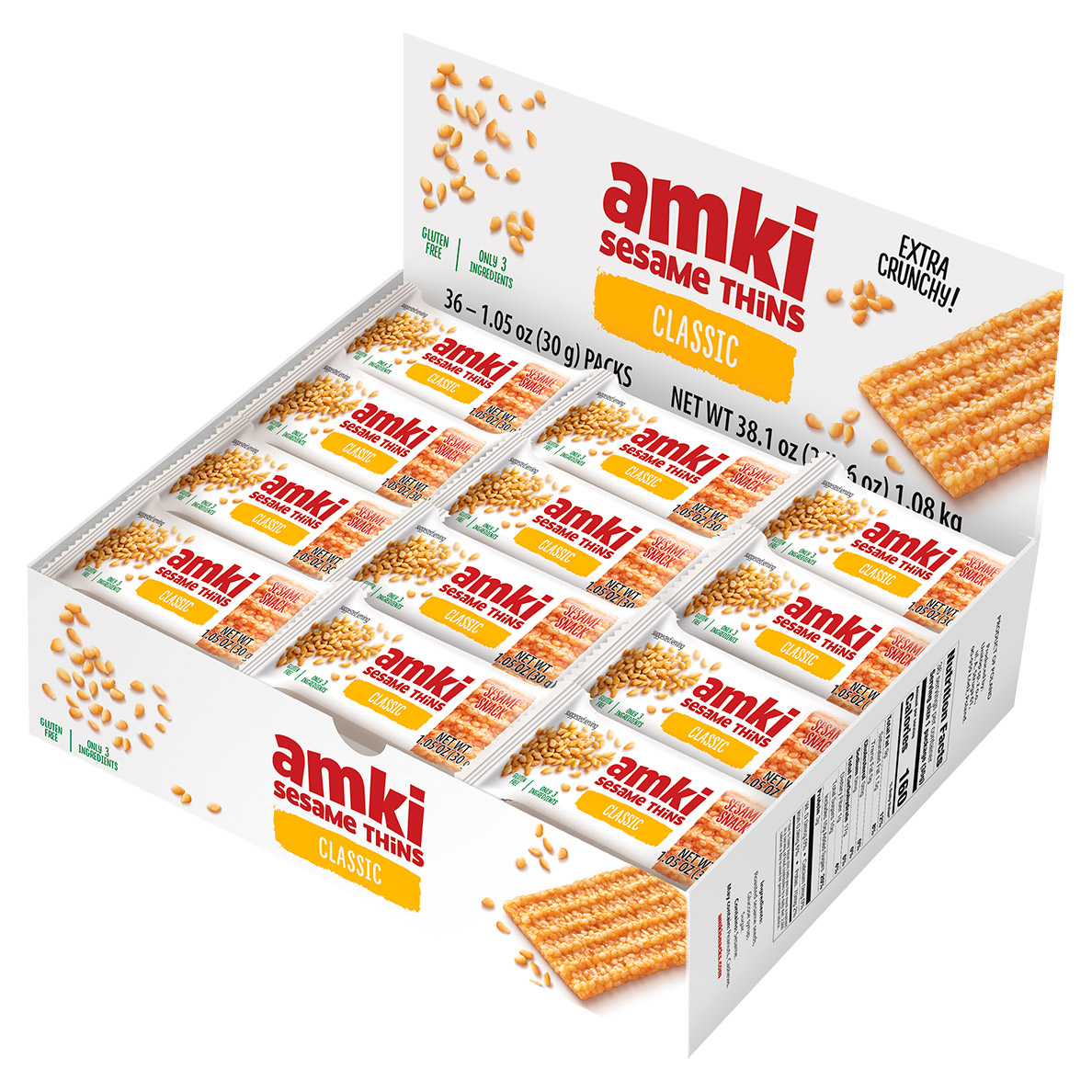 Amki Sesame Thins  1.25 oz  36-count