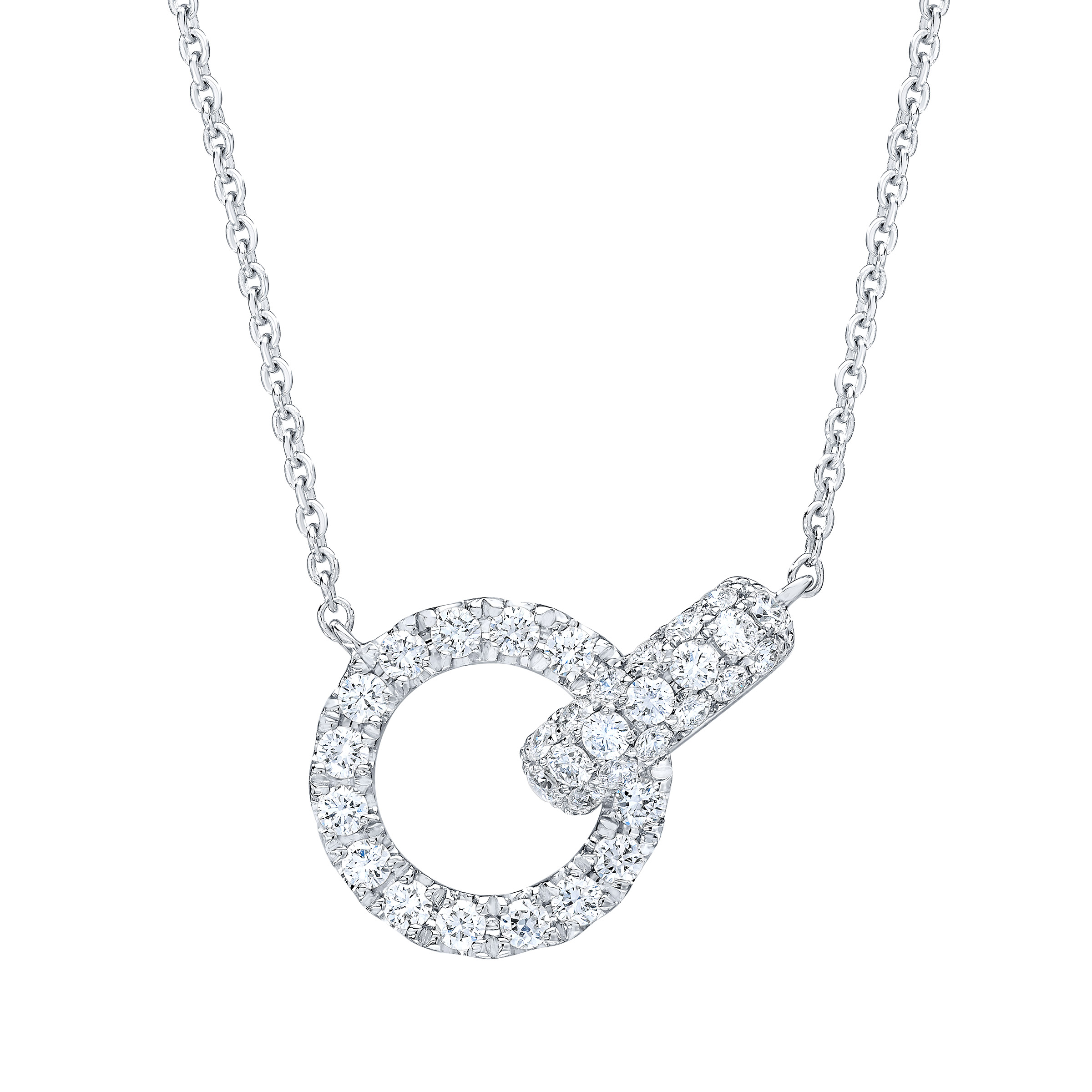 Round Brilliant Diamond Interlocking Circles Necklace (0.50 ctw)