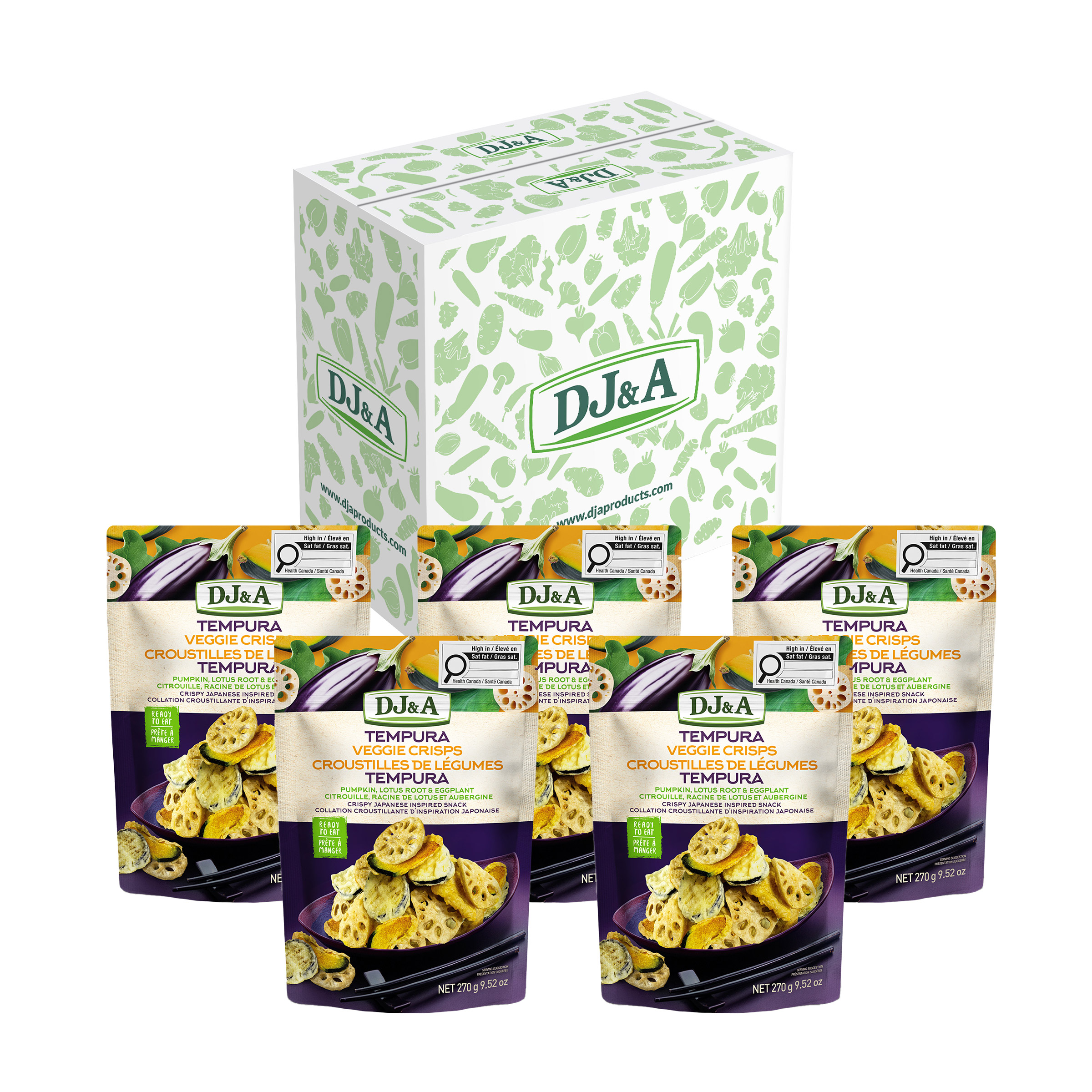 DJ&A Tempura Veggie Crisps, 5 x 270 g