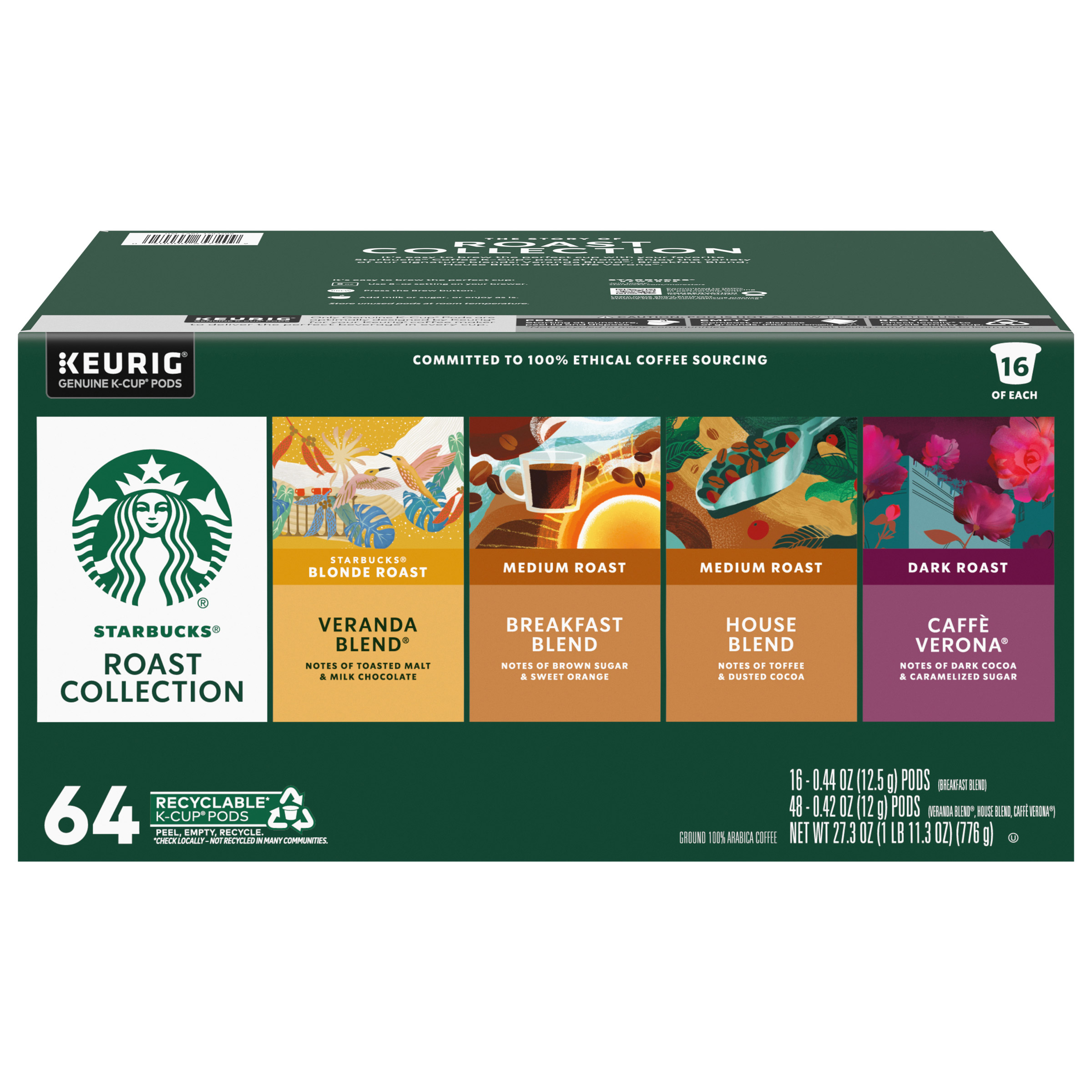 Starbucks Classic Roasts Variety Pack K-Cup Pod  64-count