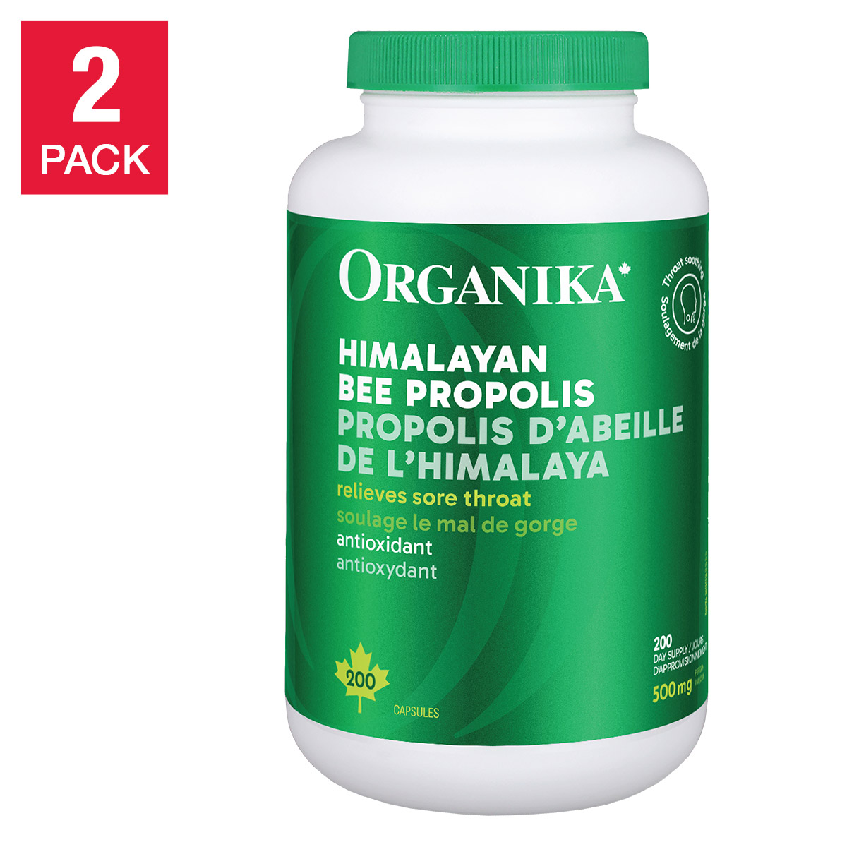 Organika Bee Propolis 500 mg, 2 x 200 Capsules