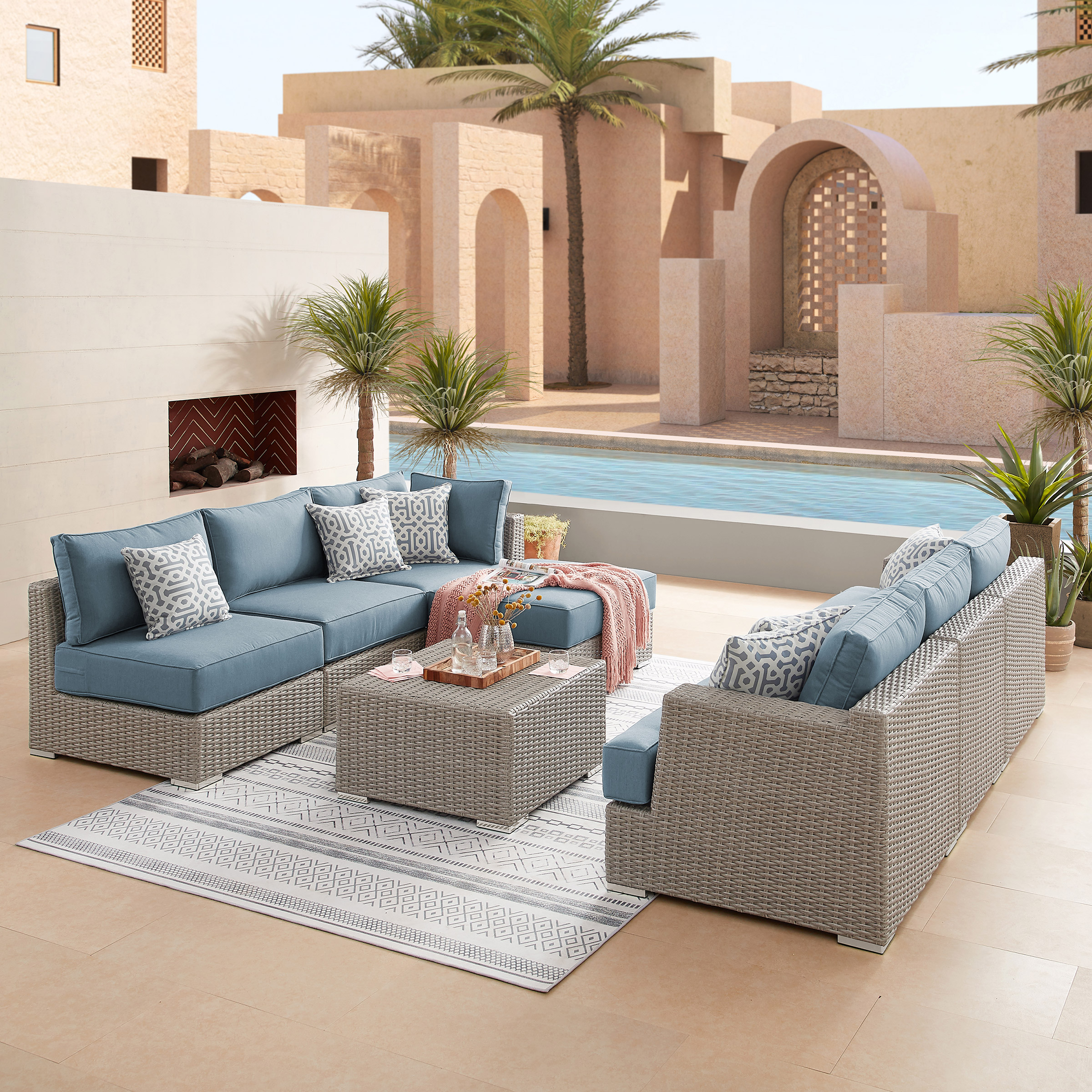Niko 8-piece Patio Sectional Conversation Set | Costco