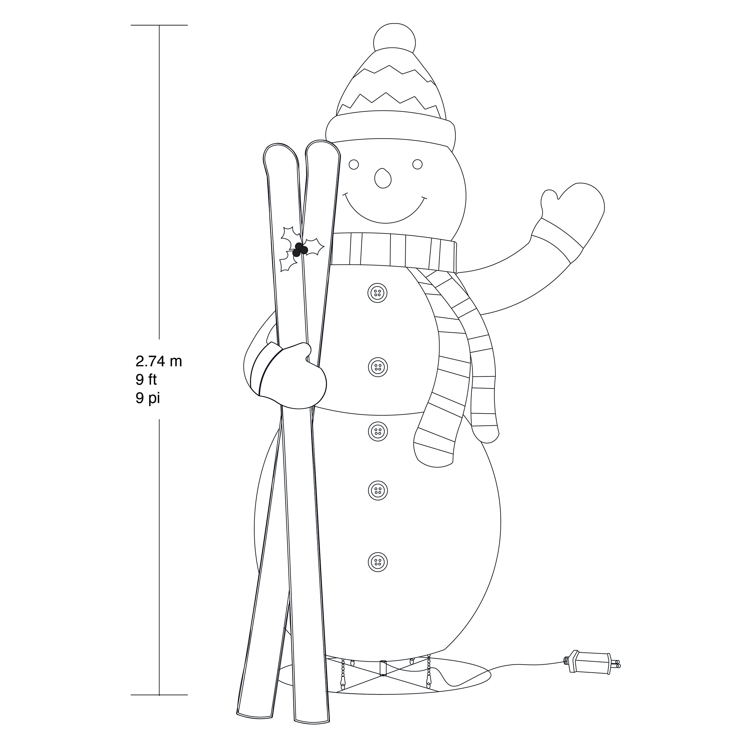 2.74 m (9 ft.) Snowman with Twinkle Lights | Costco