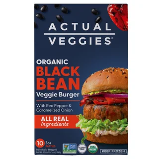 ACTUAL VEGGIES ORGANIC BEAN BURGER 10/3 OUNCE PATTIES