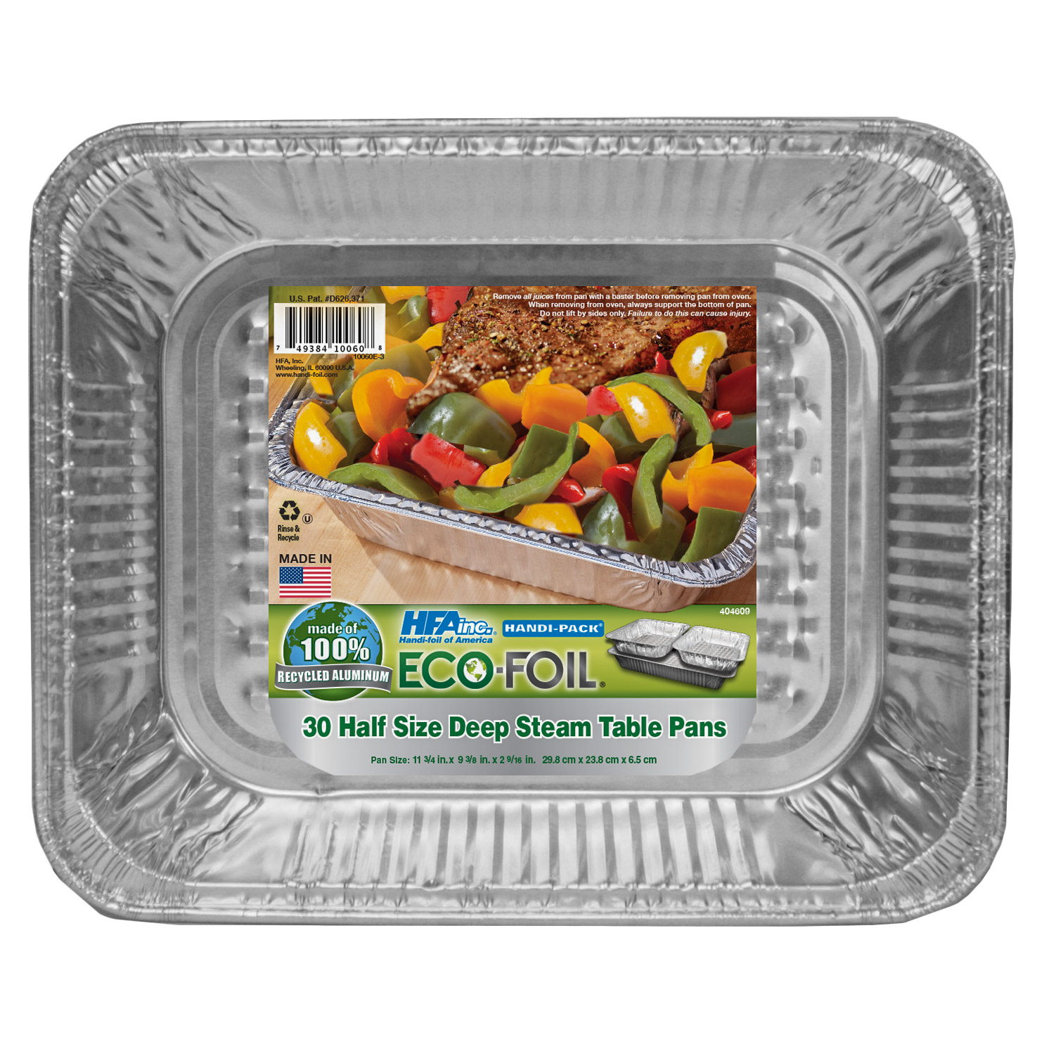 Eco-Foil Half Size Deep Steam Table Pan  30-count
