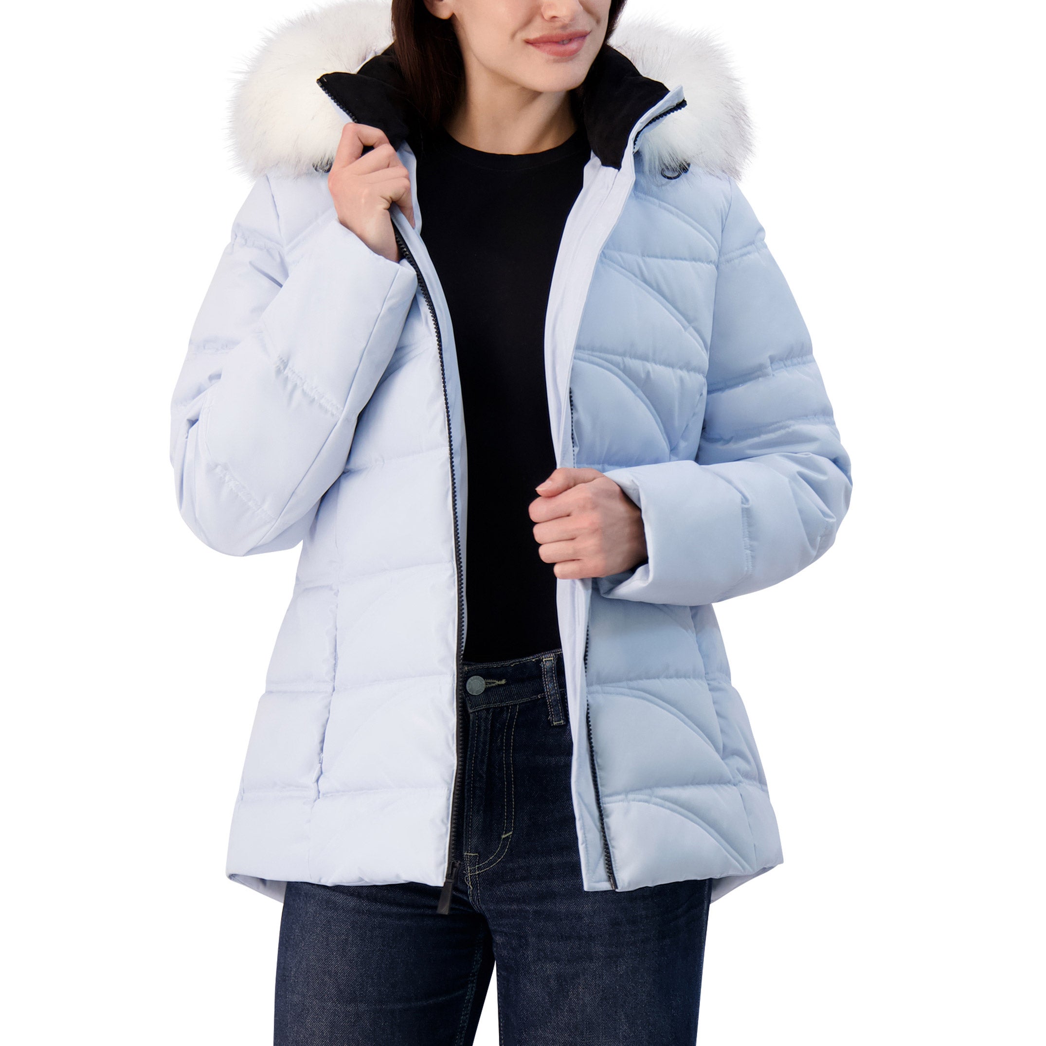Doudoune Légère Nautica Pour Femme - Capuche Amovible - Taille M - Noire - Neuve Avec étiquettes