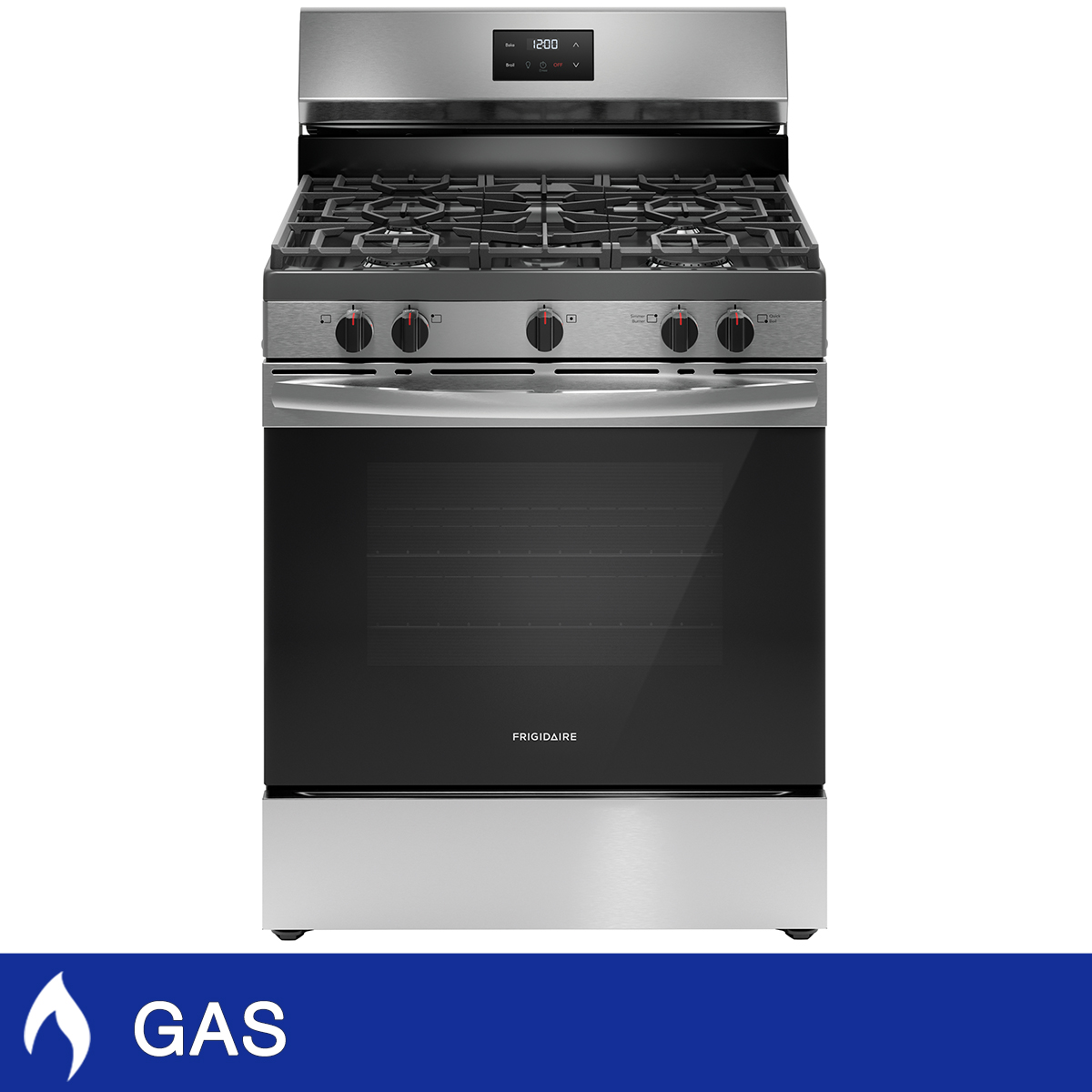 Frigidaire 30 in 5.1 cu ft. Gas 5-Burner Range with Even Baking Technology