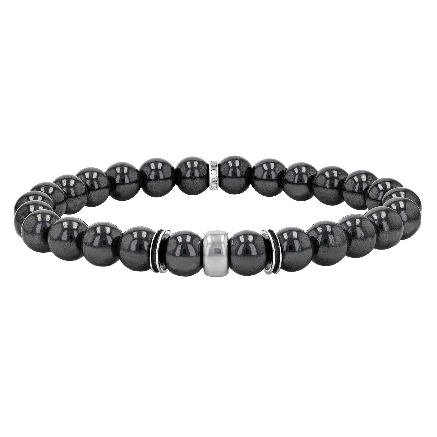 Mr. Lowe by Sheryl Lowe Hematite Beaded Bracelet with Sterling