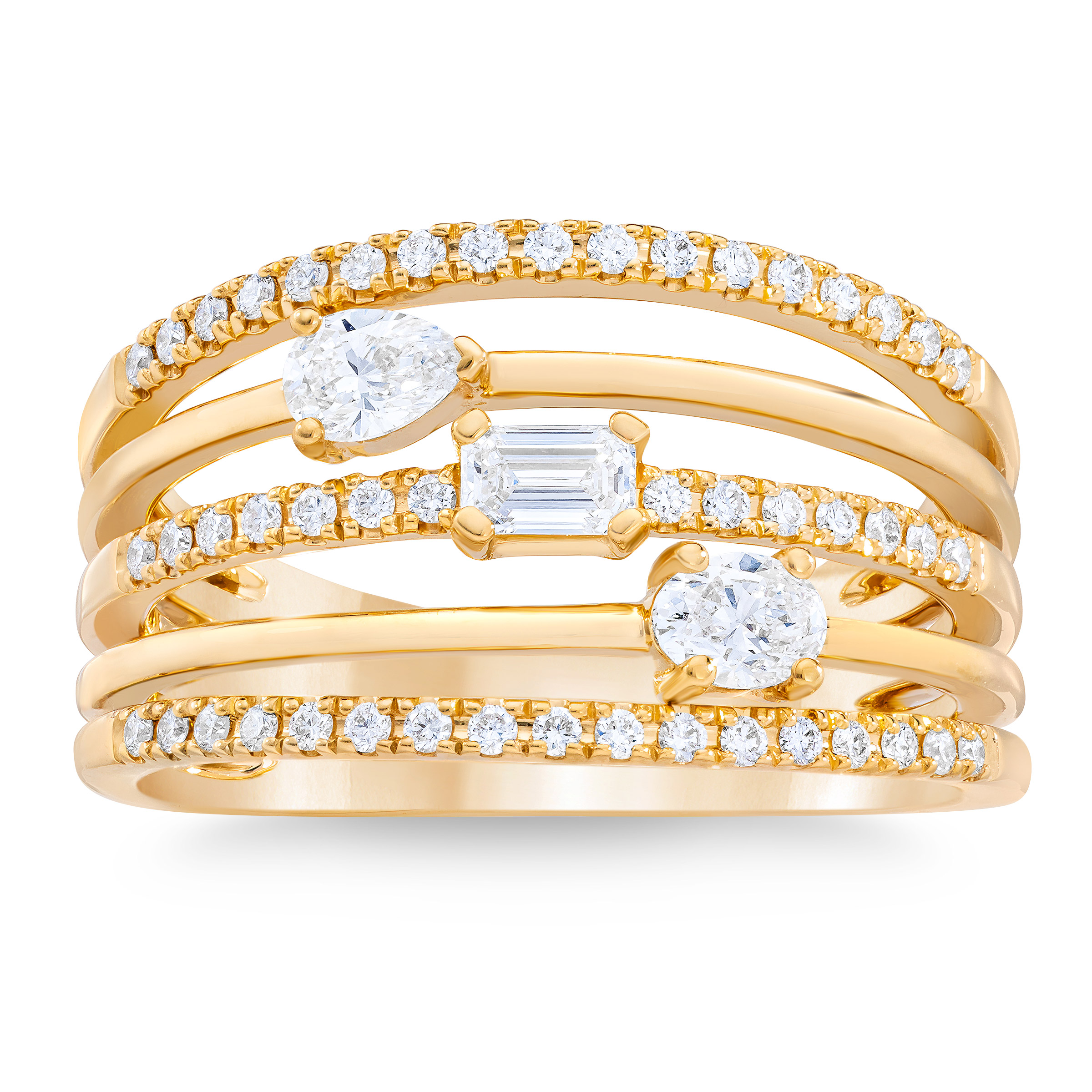 Pear, Oval, Emerald and Round Brilliant Diamond Ring (0.70 ctw)