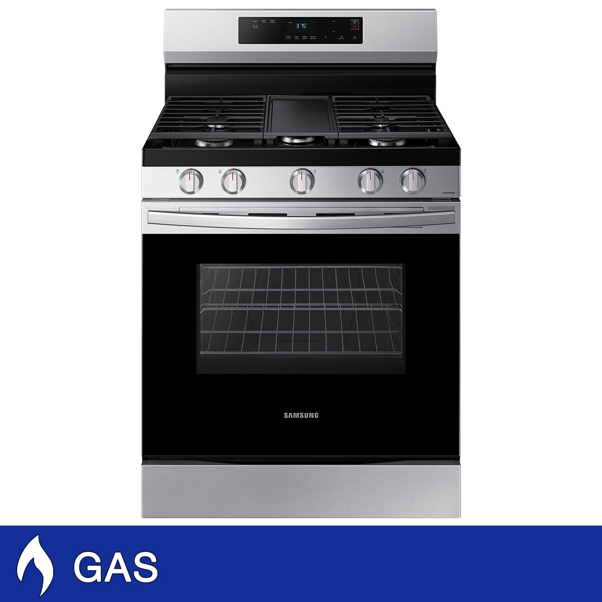 Samsung 6.0 cu. ft. Smart Freestanding Gas Range with Integrated Griddle