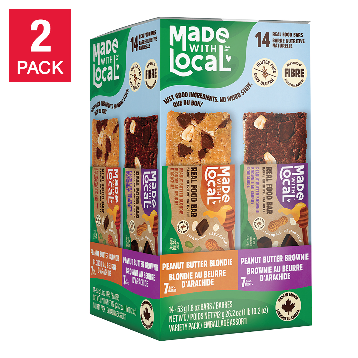 Made with Local Real Food Bars, 28 × 53 g