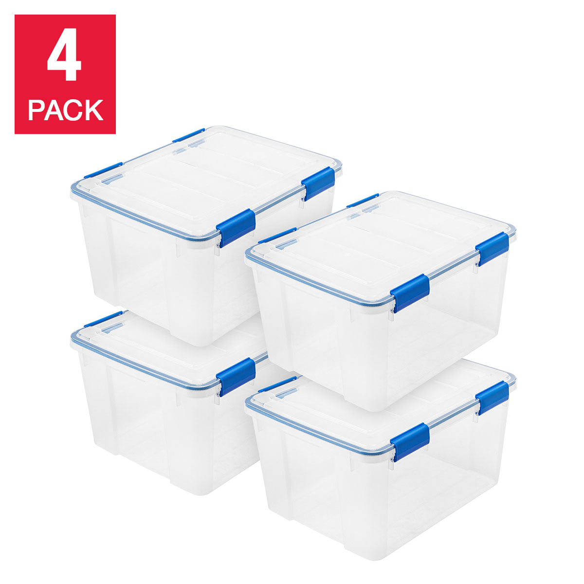 IRIS 44 Quart WeatherPro-seal Storage Bin  4-pack