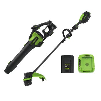 Greenworks 80V 17-inch Trimmer & 730 CFM Blower Combo Kit