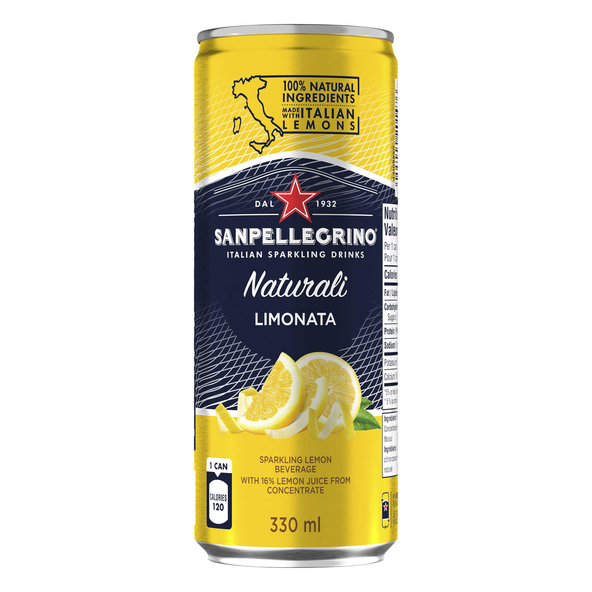 SANPELLEGRINO Naturali Limonata Sparkling Beverage 24 × 330 mL