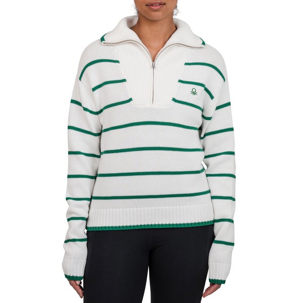 United Colors of Benetton Women's 1/4 Zip Sweater | Costco United Colors of Benetton Women's 1/4 Zip Sweater | Costco