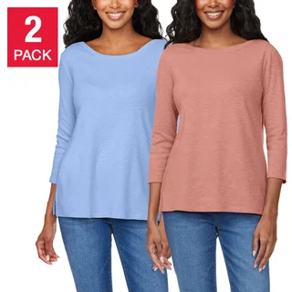 KIRKLAND SIGNATURE WOMEN'S BOAT NECK SLUB TEE