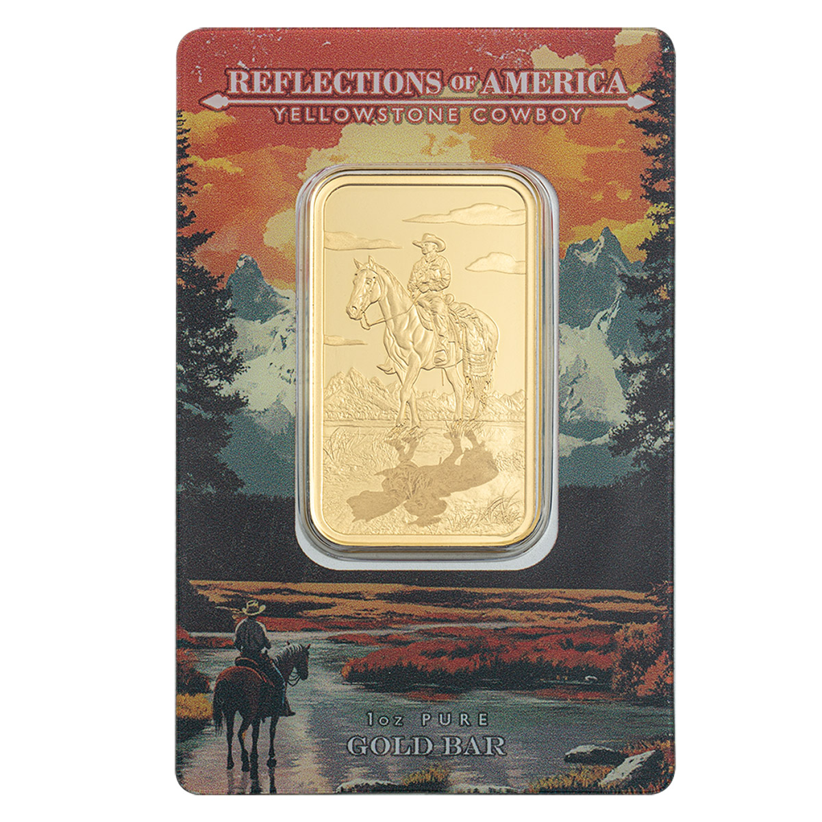 1 oz Gold Bar PAMP Suisse Yellowstone Cowboy (New in Assay)