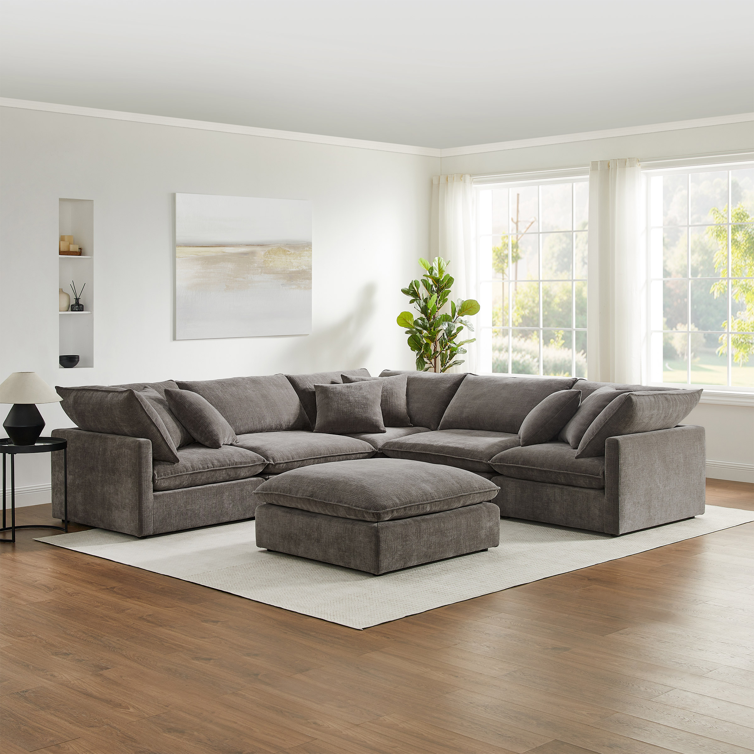 Thomasville Tisdale Modular Sofa 4-piece Dark Gray with Storage