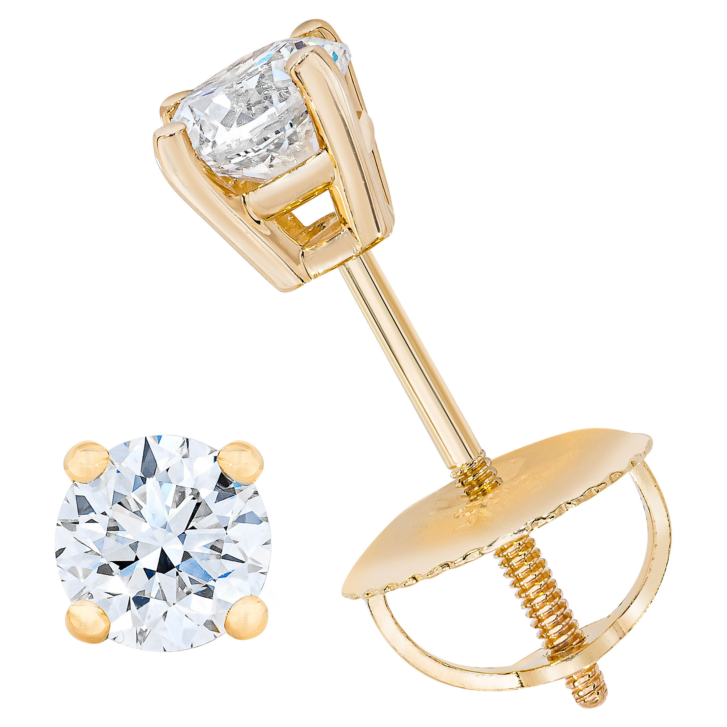 Round Brilliant Diamond Stud Earrings (0.48 ctw)