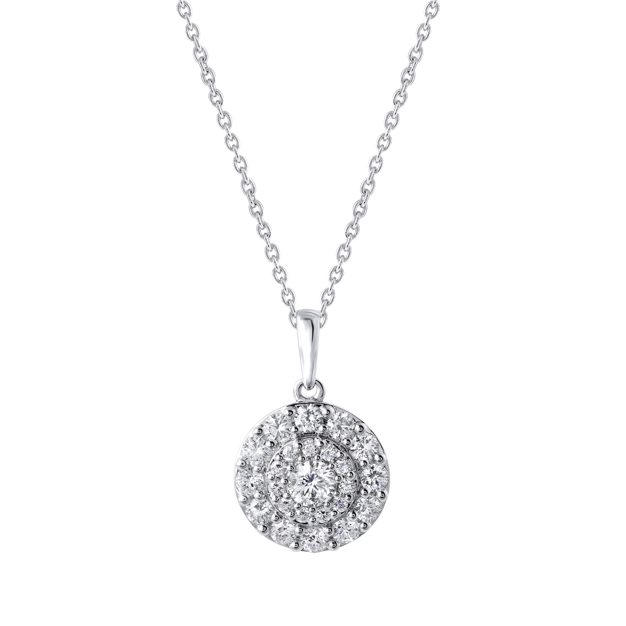 Round Brilliant Diamond Halo Pendant (0.75 ctw)