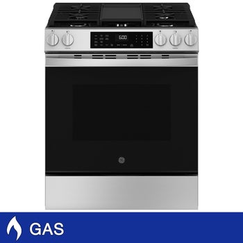 GE 30" Slide-in Front-control Convection GAS Range with No Preheat Air Fry