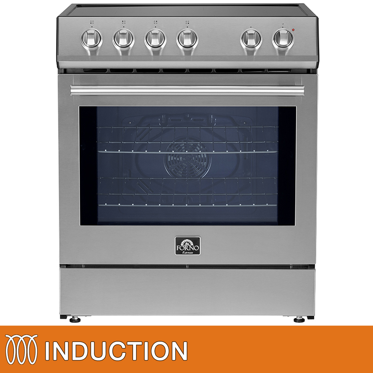 Forno Leonardo 30 in. 5.0 cu ft. Stainless Steel Induction 4 Element Range with Hidden Bake Element