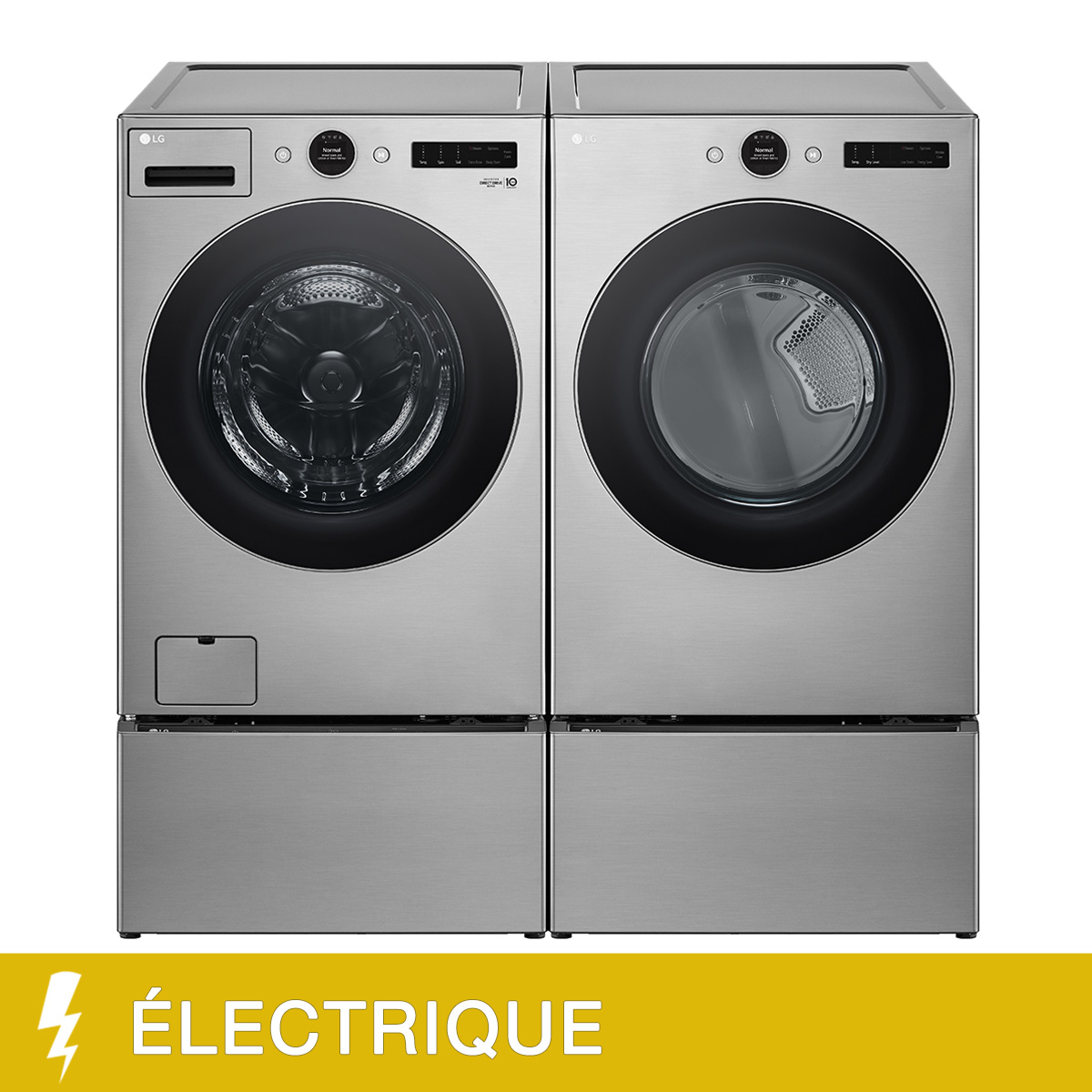 LG Laundry Bundle 5.2 cu ft. Front Load Washer and 7.4 cu ft. Electric Dryer with SideKick