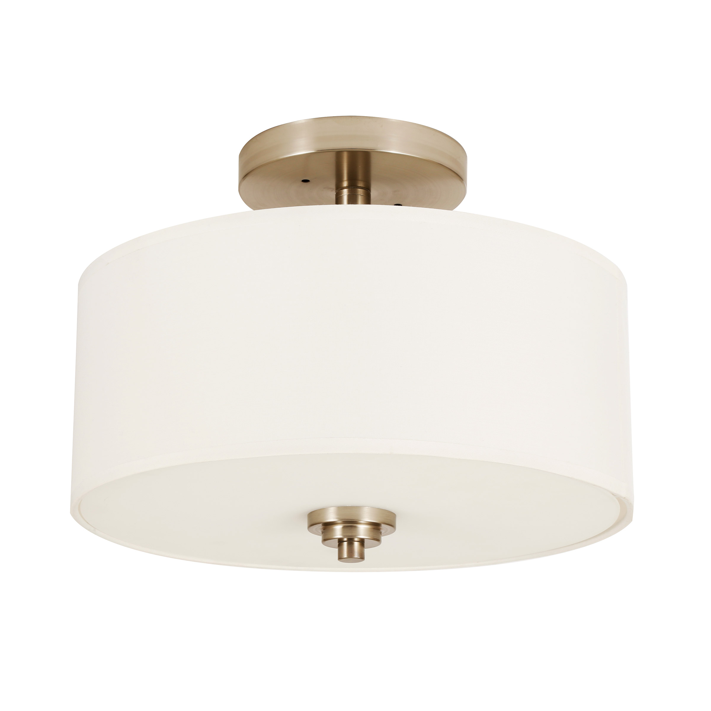 Luminus - Plafonnier semi-encastré à 2 lampes avec abat-jour en tissu