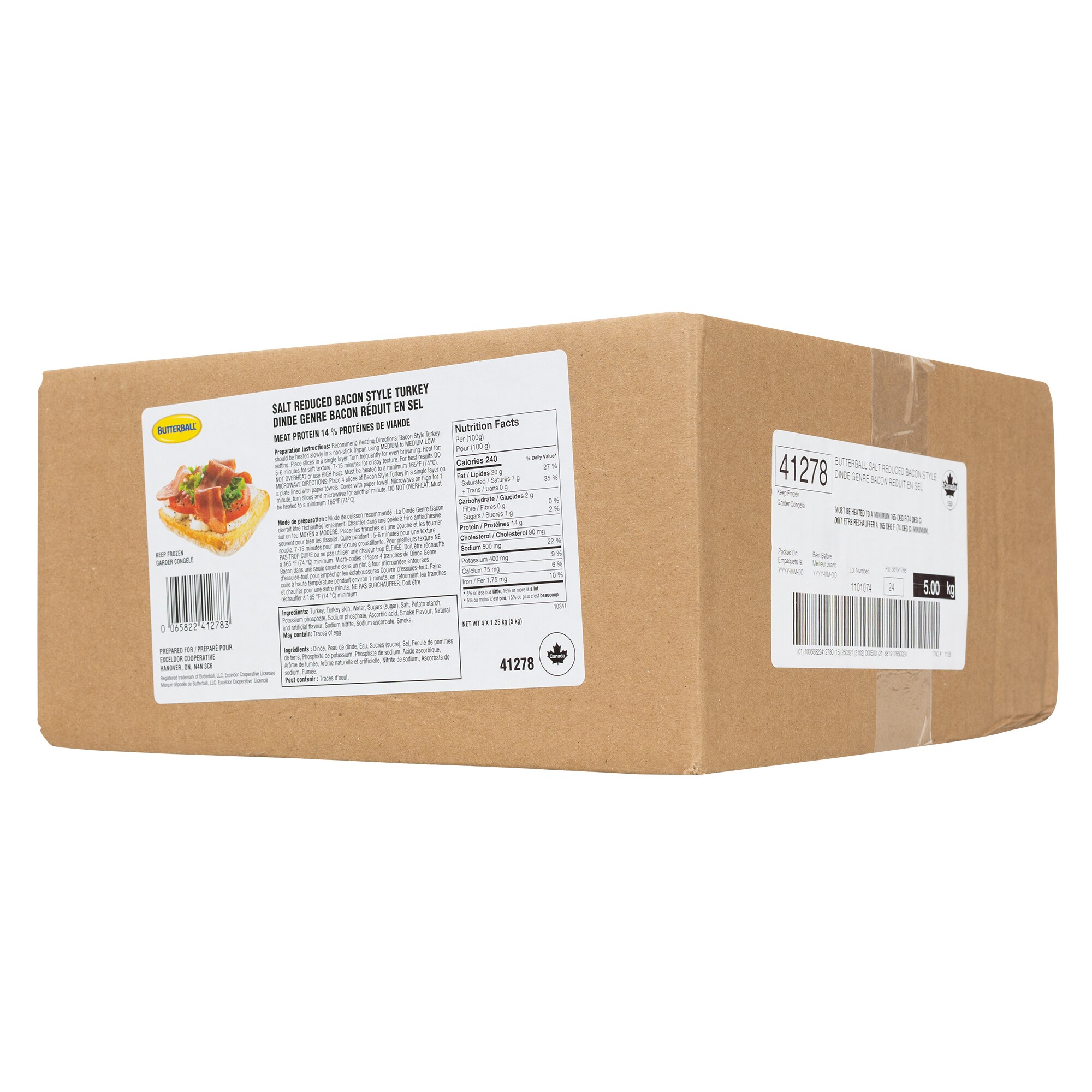 Butterball Turkey Bacon, 5 kg