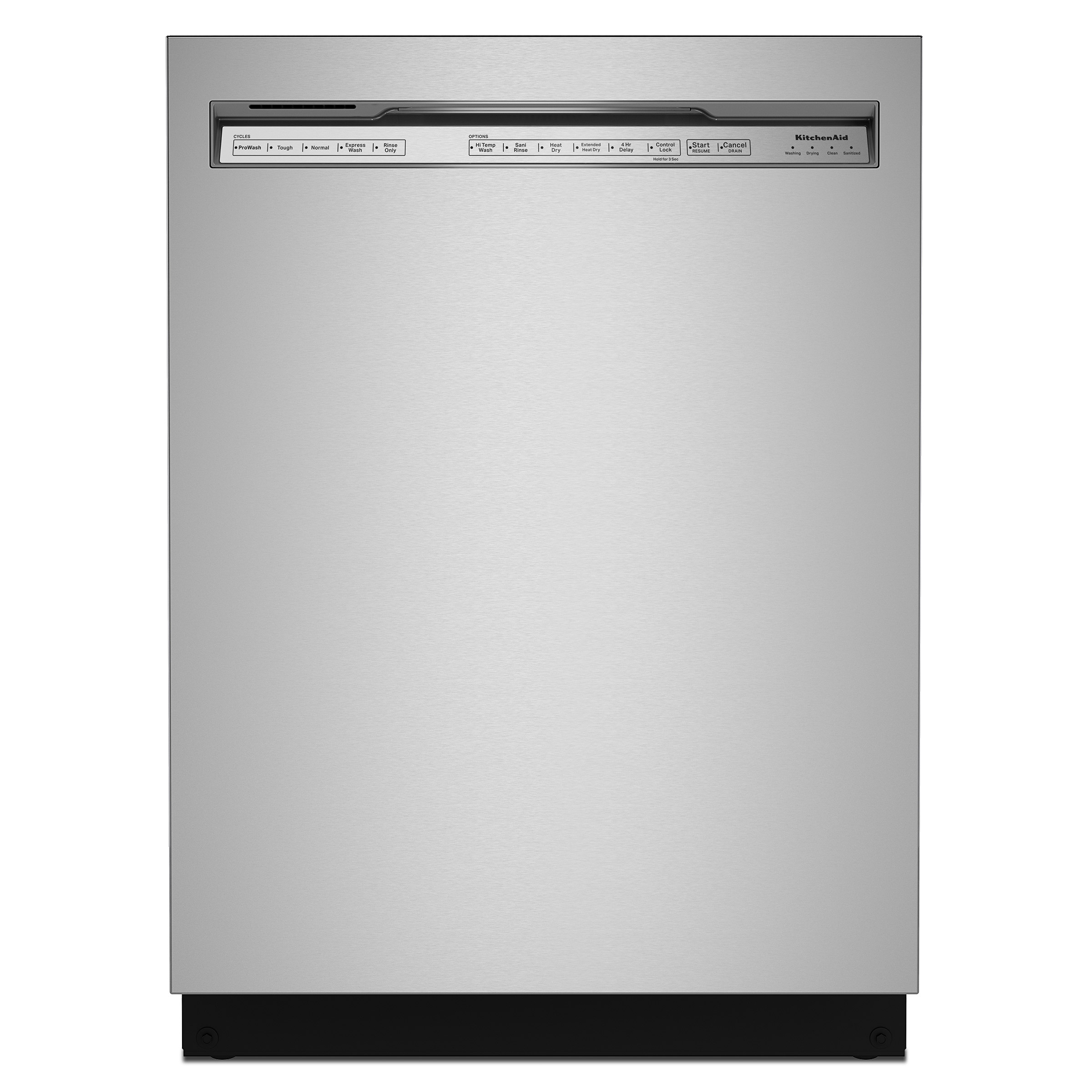 KitchenAid Front Control Dishwasher with FreeFlex Third Level Rack and ProWash Cycle