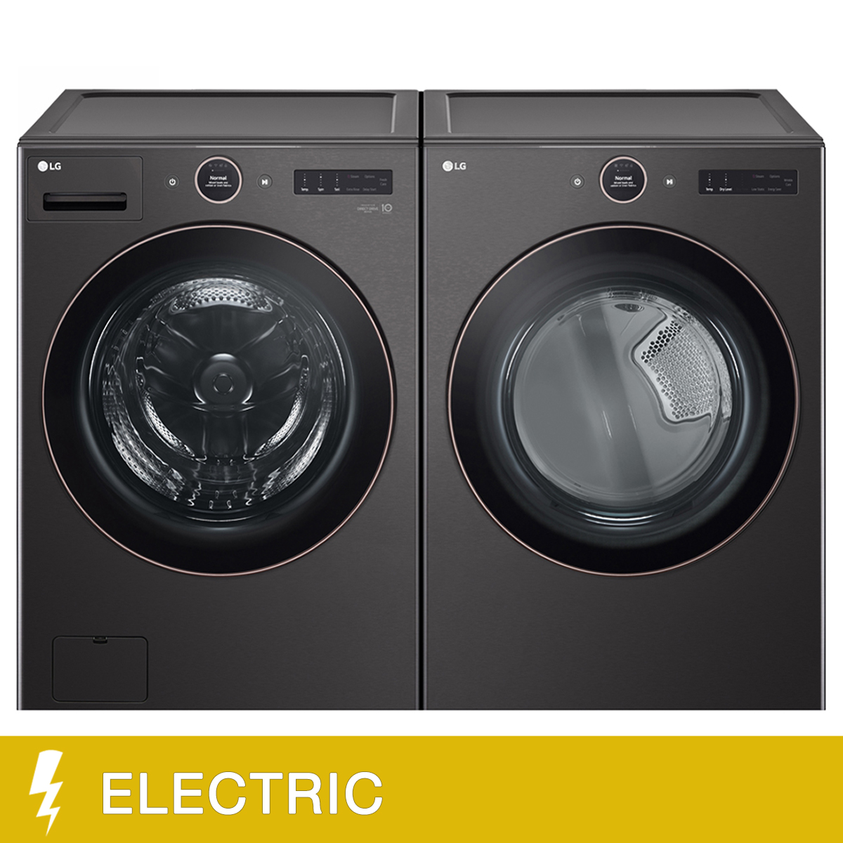 LG Laundry Bundle 5.8 cu ft. Front Load Washer and 7.4 cu ft. Electric Dryer