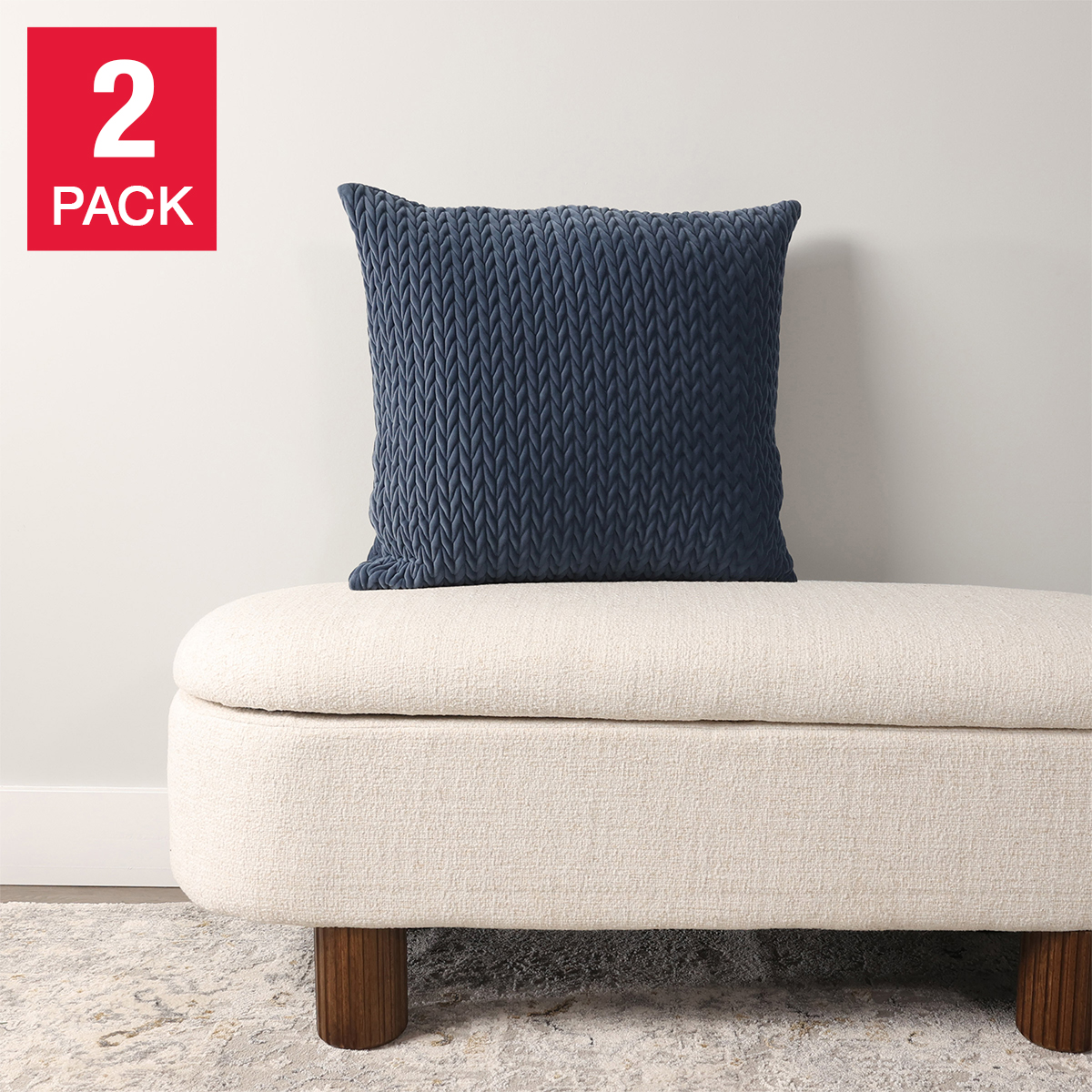 Home Retreat - Quilted Velvet Decorative Cushion Cover Only, 2-pack