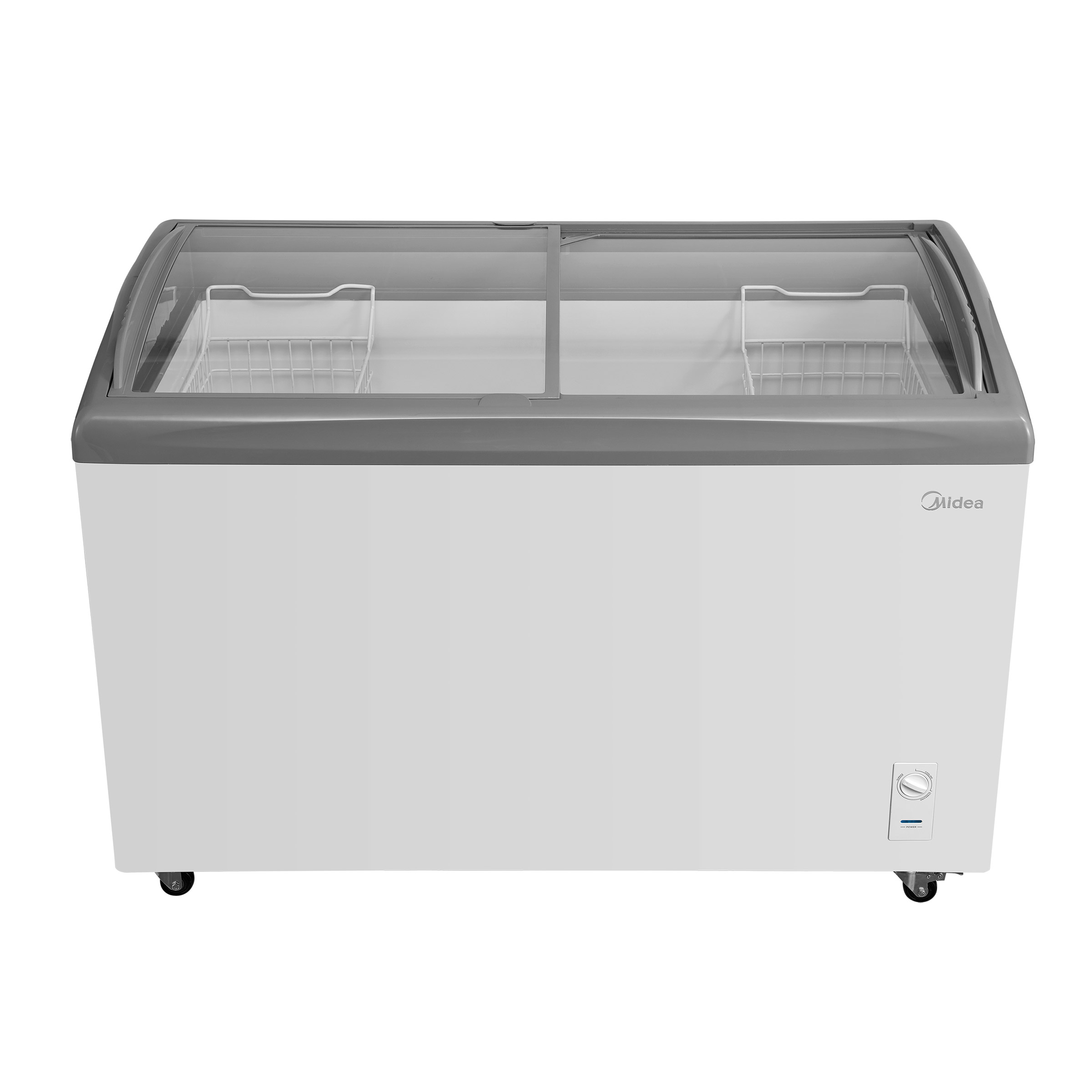 Midea 9.0 cu ft. White Commercial Ice Cream Convertible Freezer or Refrigerator with Removable Storage Basket