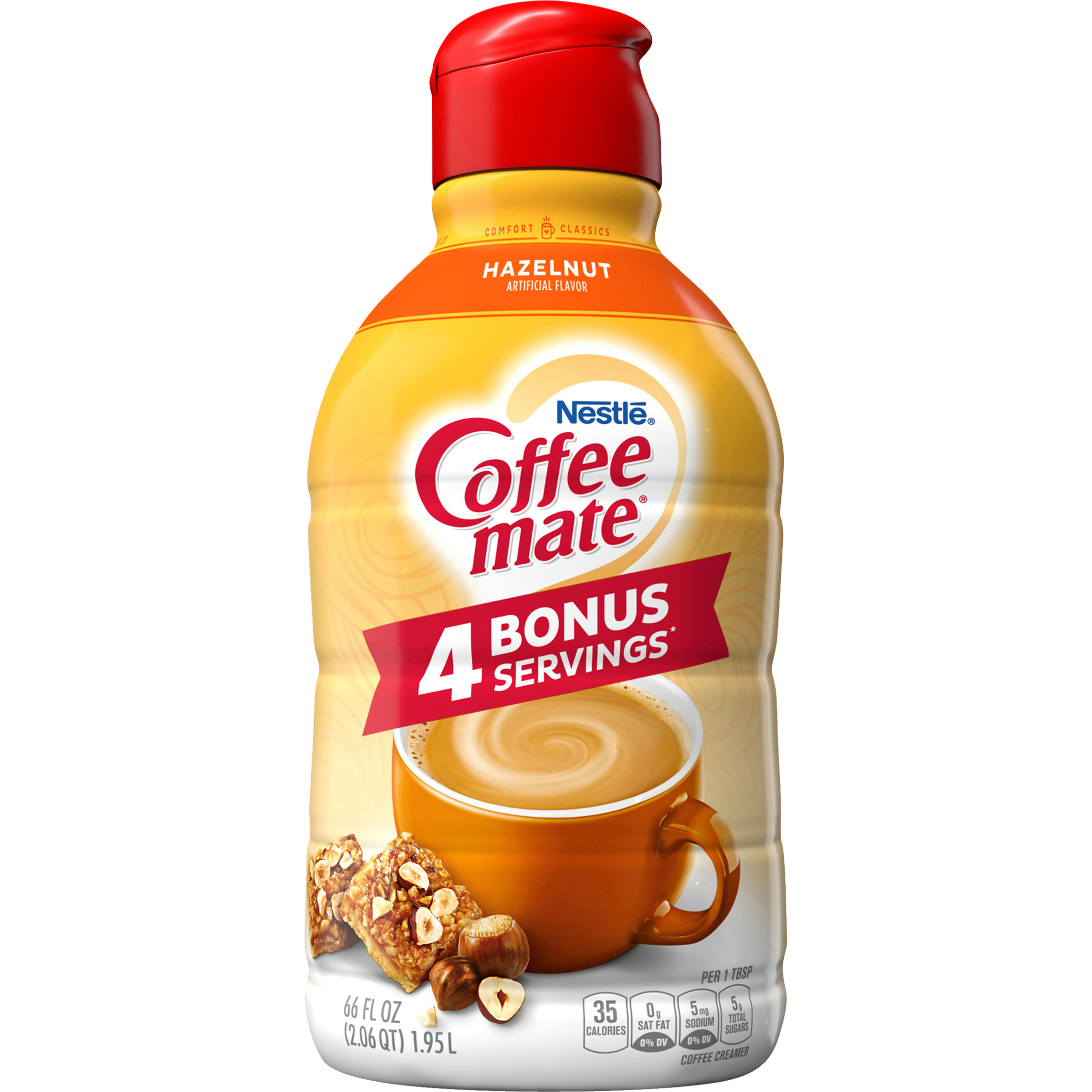 Coffee mate Liquid Coffee Creamer, Non-Dairy, Hazelnut, 66 fl oz