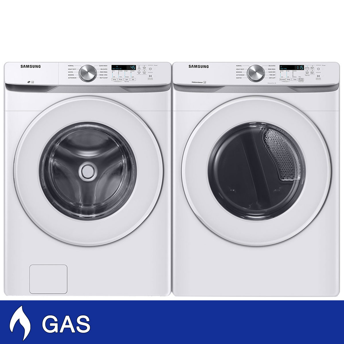 Samsung 4.5 cu. ft. Front Load Washer with Vibration Reduction Technology+ and 7.5 cu. ft. GAS Dryer