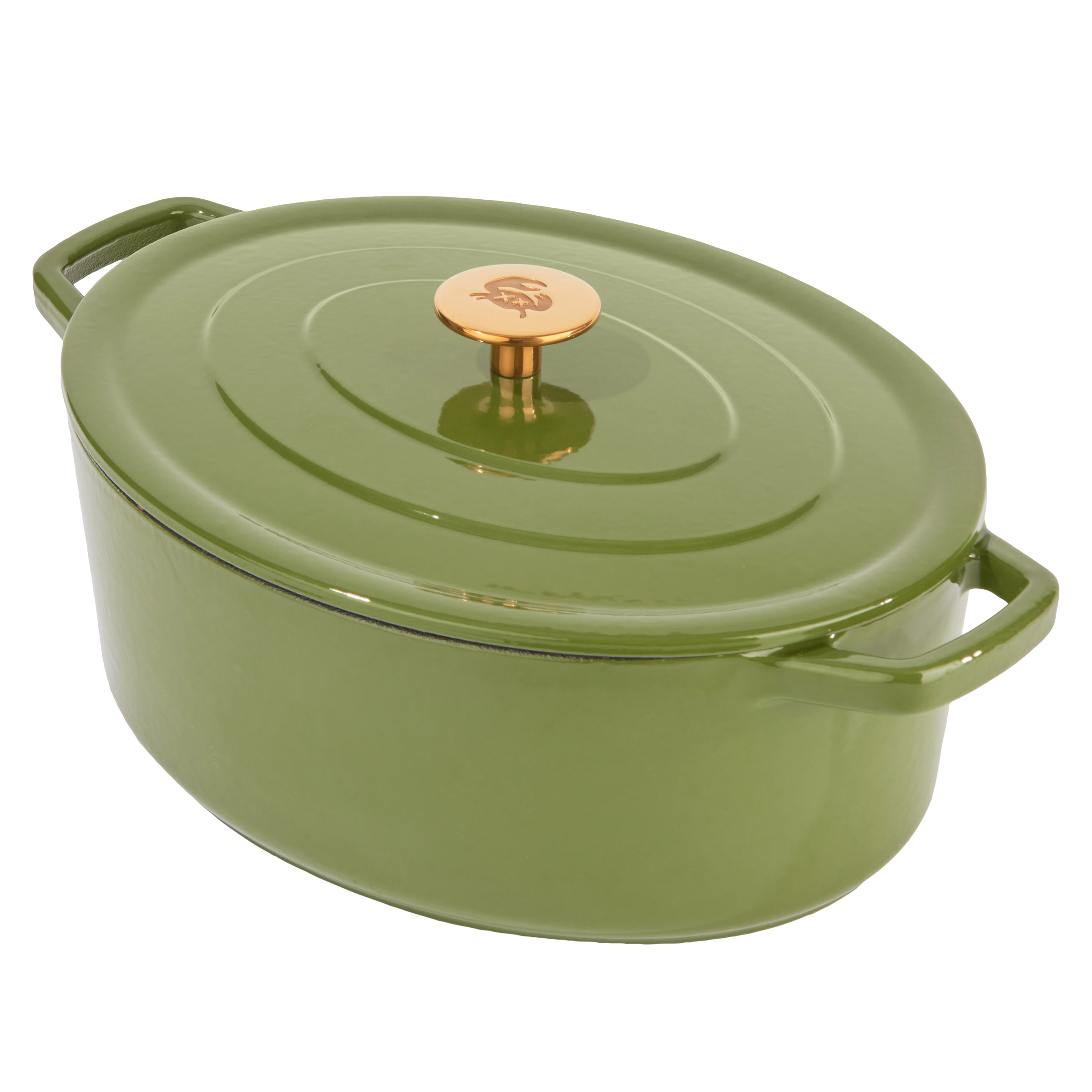 Chuck Hughes Dutch Oven, Oval, Cast Iron, 5.2 L (5.5 qt.)