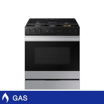 Samsung BESPOKE 30 in 6.0 cu ft. Stainless Steel Gas Slide-In Range with Air Sous Vide and Air Fry