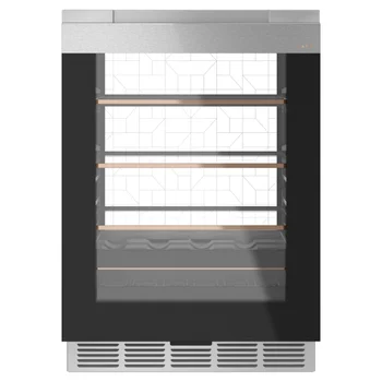 Café Modern Glass Collection 24 in. 5.1 cu ft. Beverage Center with LED Light Wall