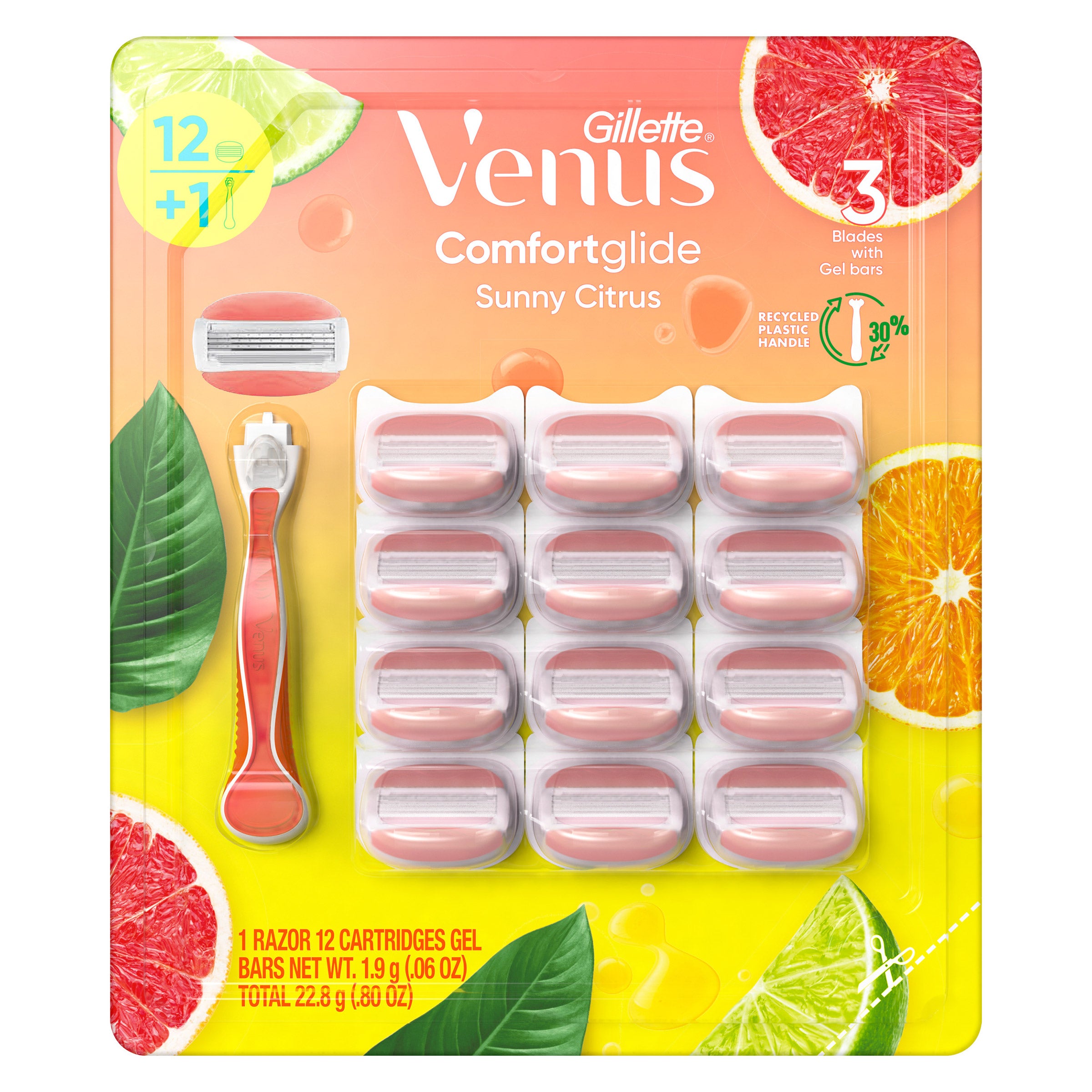 Gillette Venus Comfortglide Sunny Citrus Razor & Refills