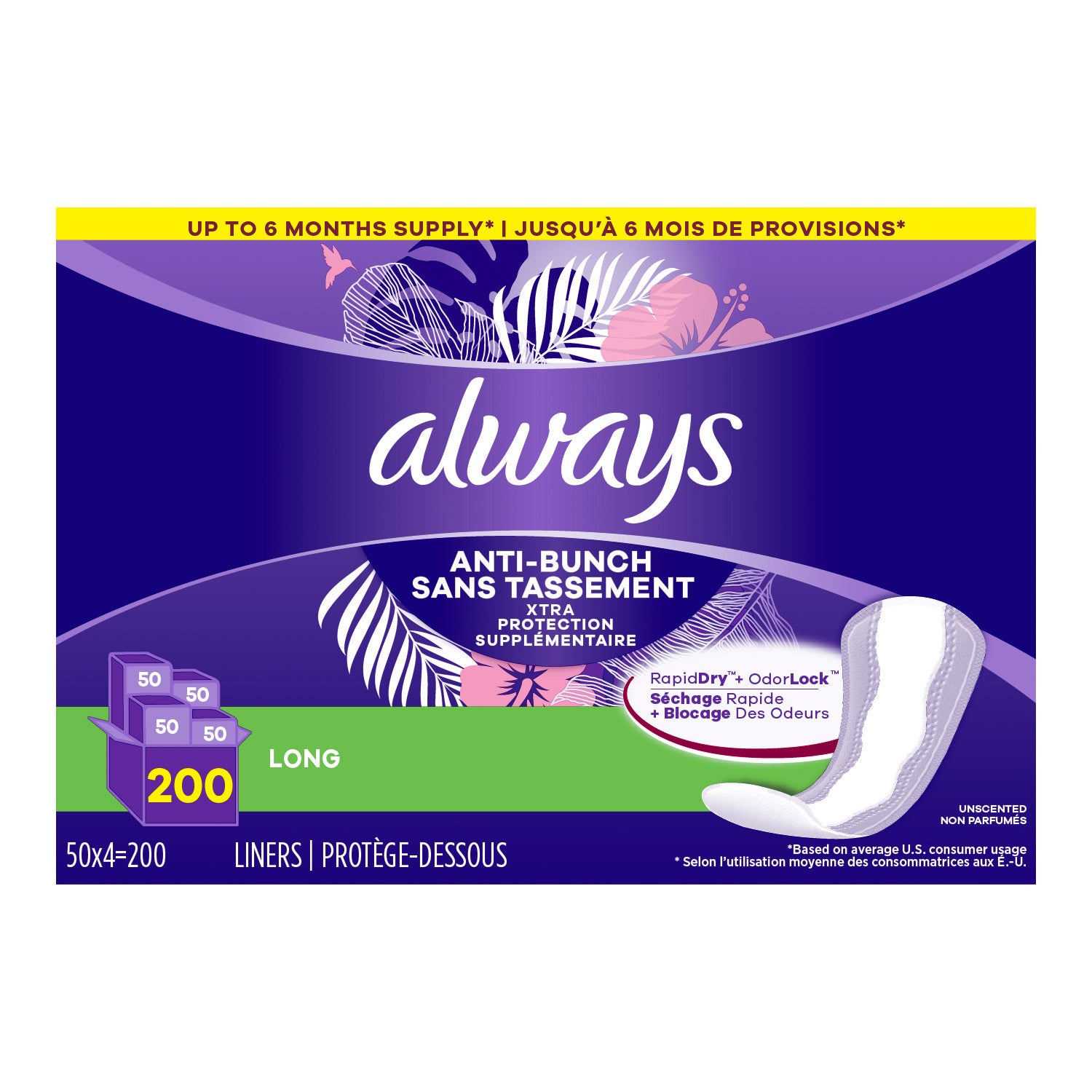 Always anti-bunch xtra protection daily liners